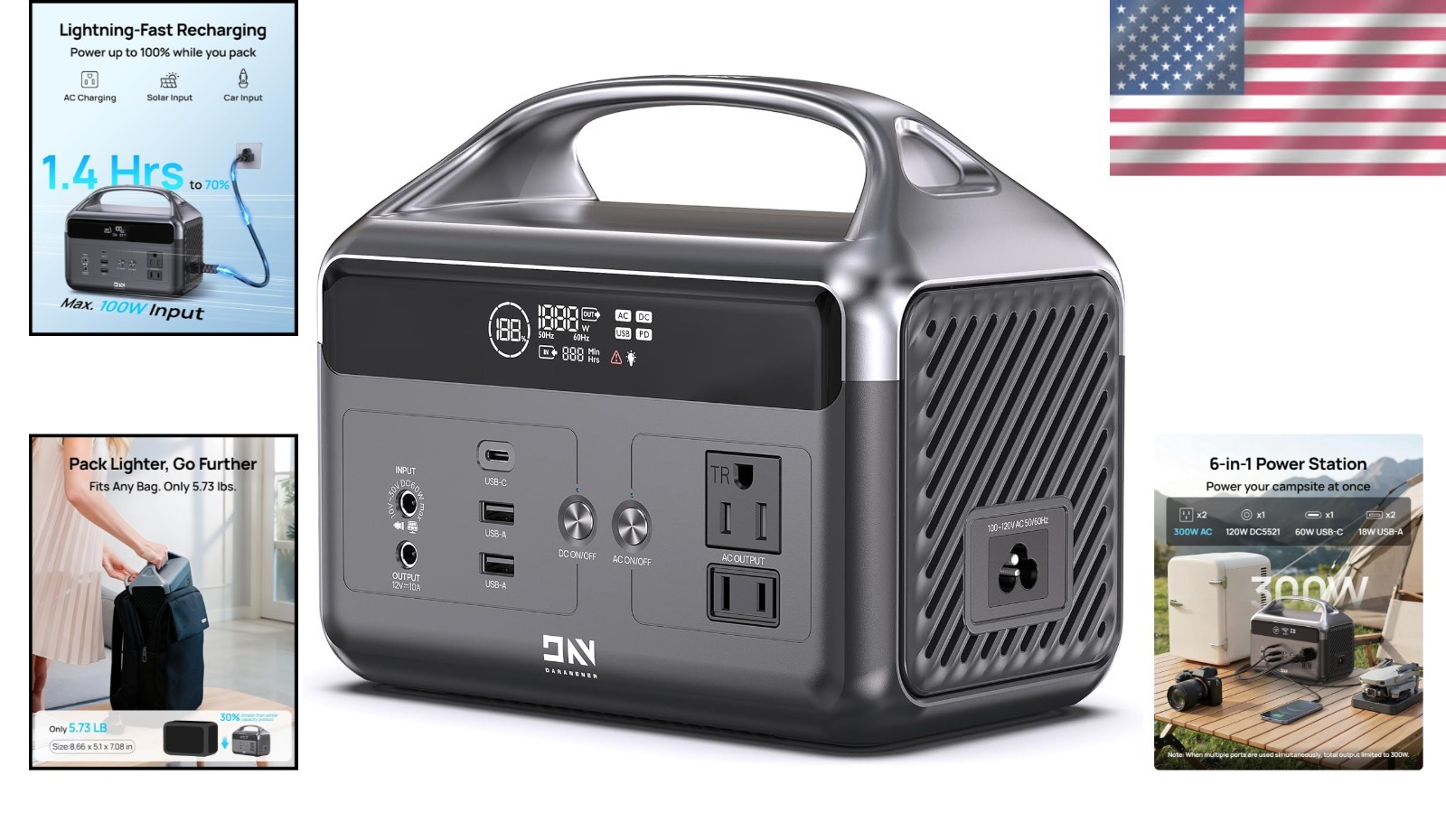 Ultimate 192Wh Portable Power Station with 300W Output – Perfect for Camping