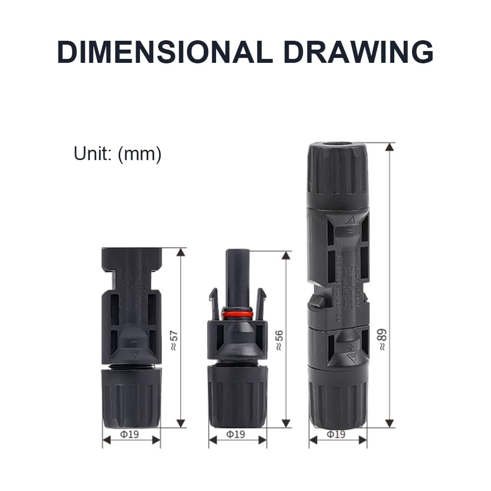 10PCS IP67 Waterproof Solar Connector Solar Panel Cable 5 Pairs PV Connectors…