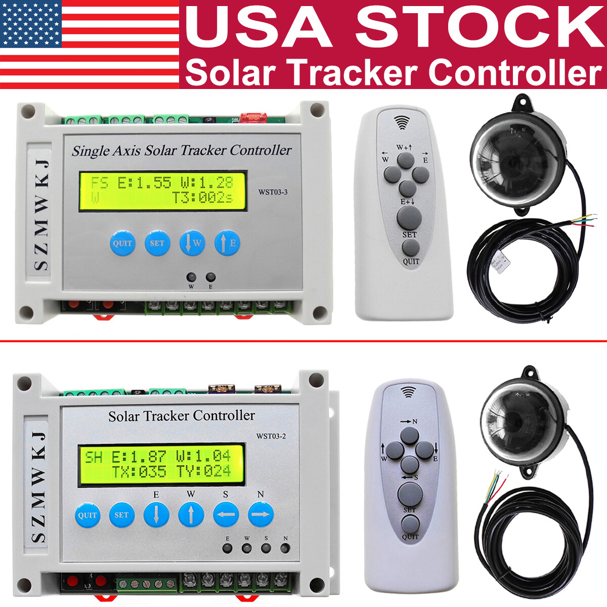 1KW Single/Dual Axis Axis PV Solar Panel System Tracker Electronic Controller DO