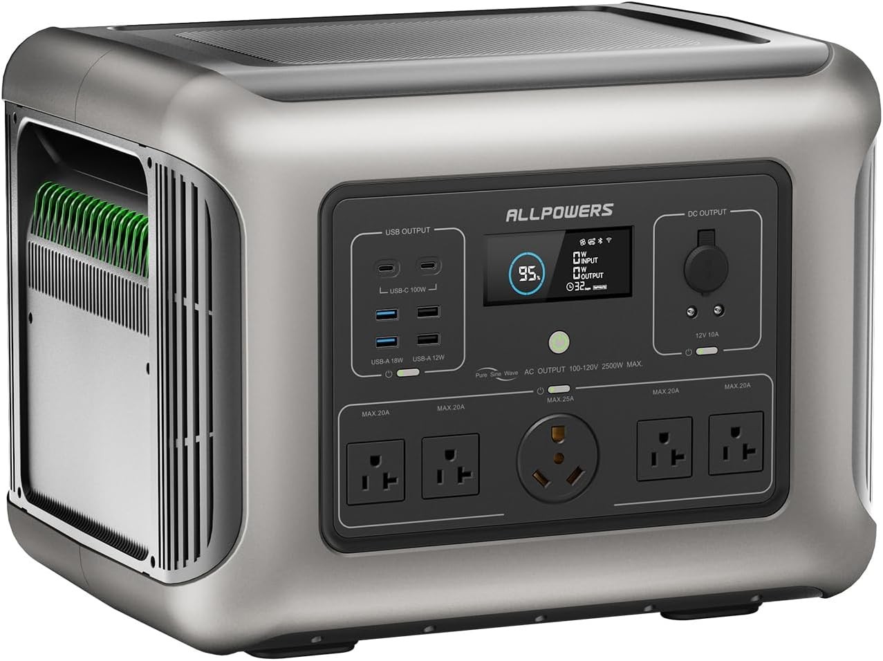 ALLPOWERS R2500 Solar Generator 2500W (4000W Peak), 2016Wh LiFePO4 Power Station