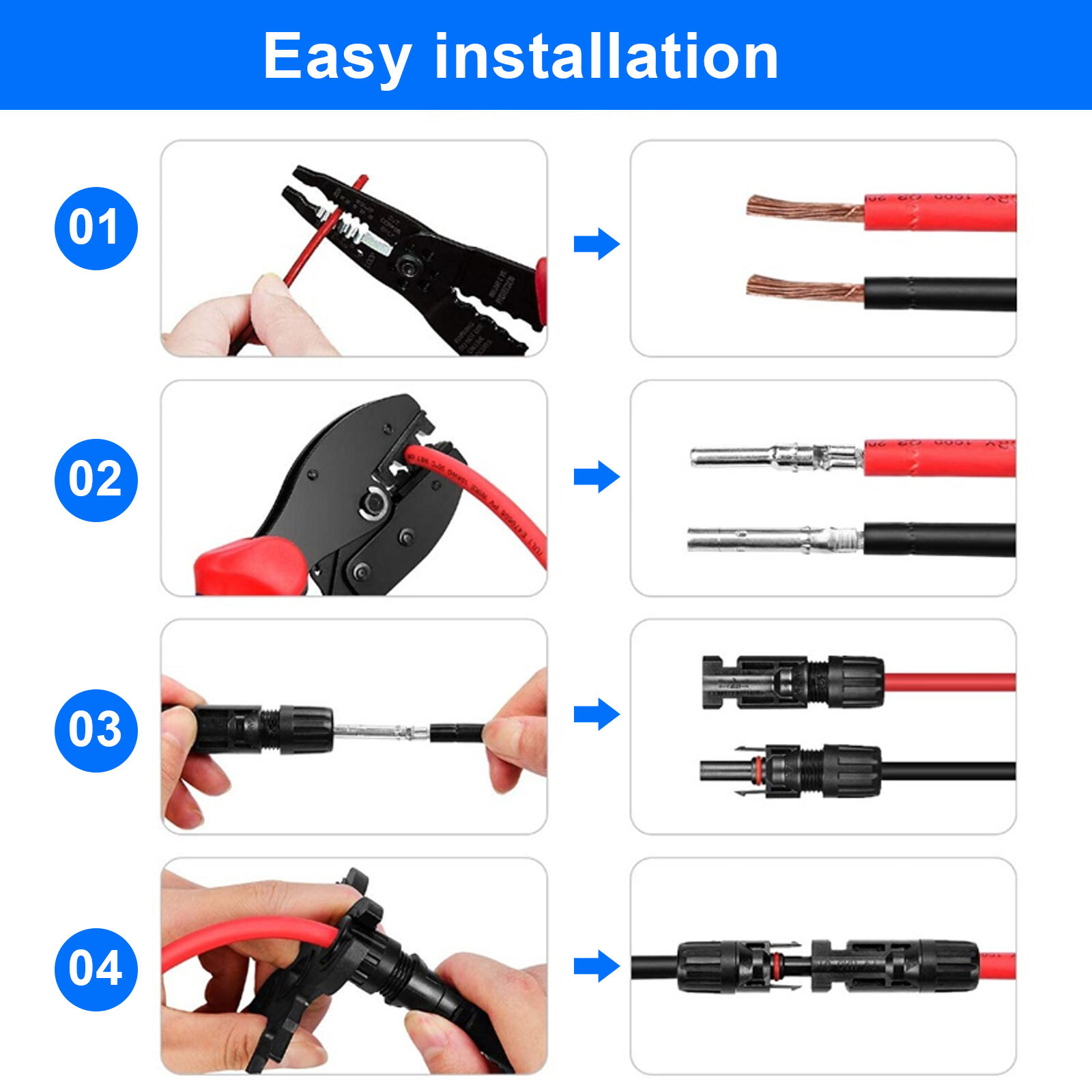 10 Pairs NEW Male Female M/F Wire Cable Connector Set Solar Panel 30A Waterproof
