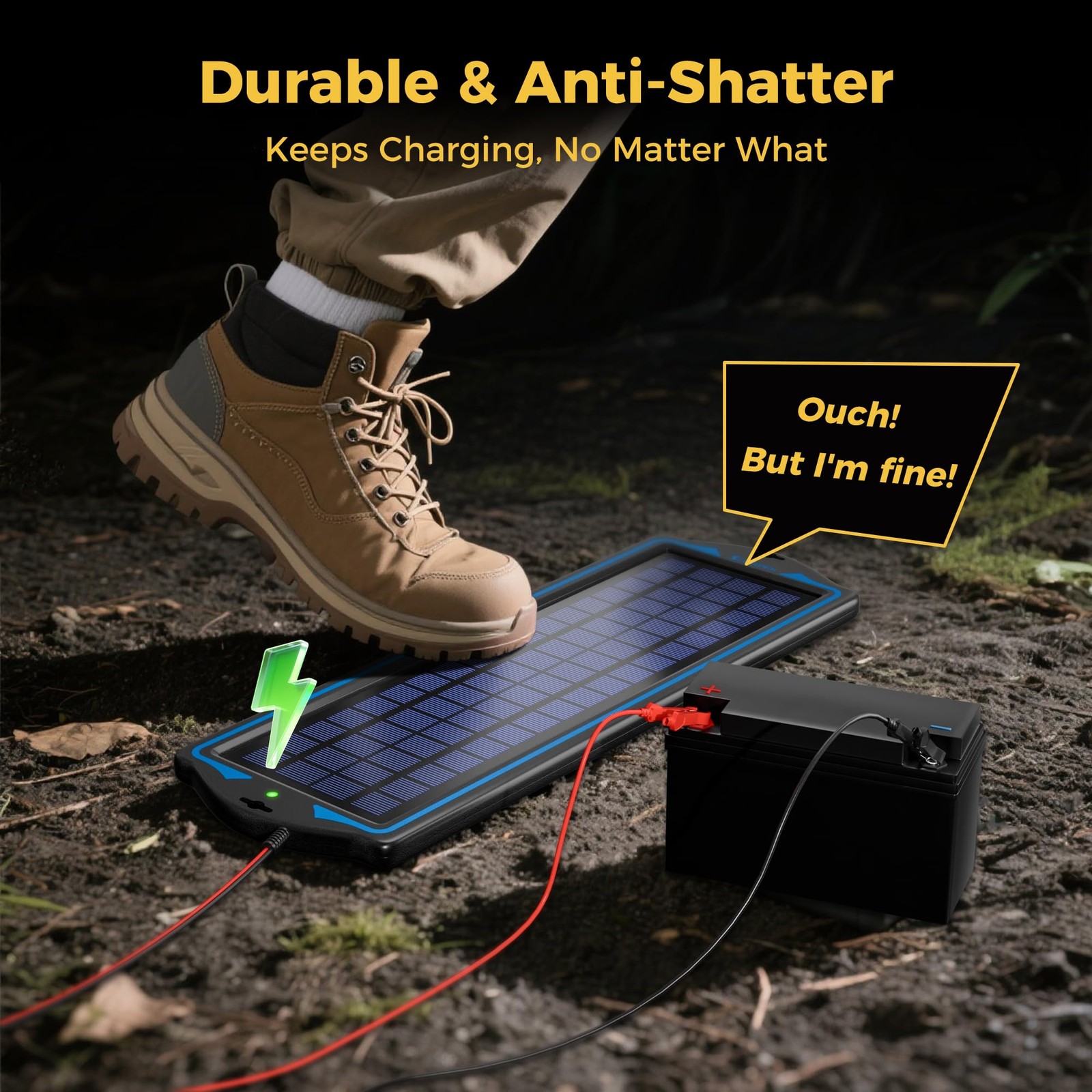 SUNAPEX 5W 12V Solar Battery Charge Maintainer – Solar Trickle Charger for Car
