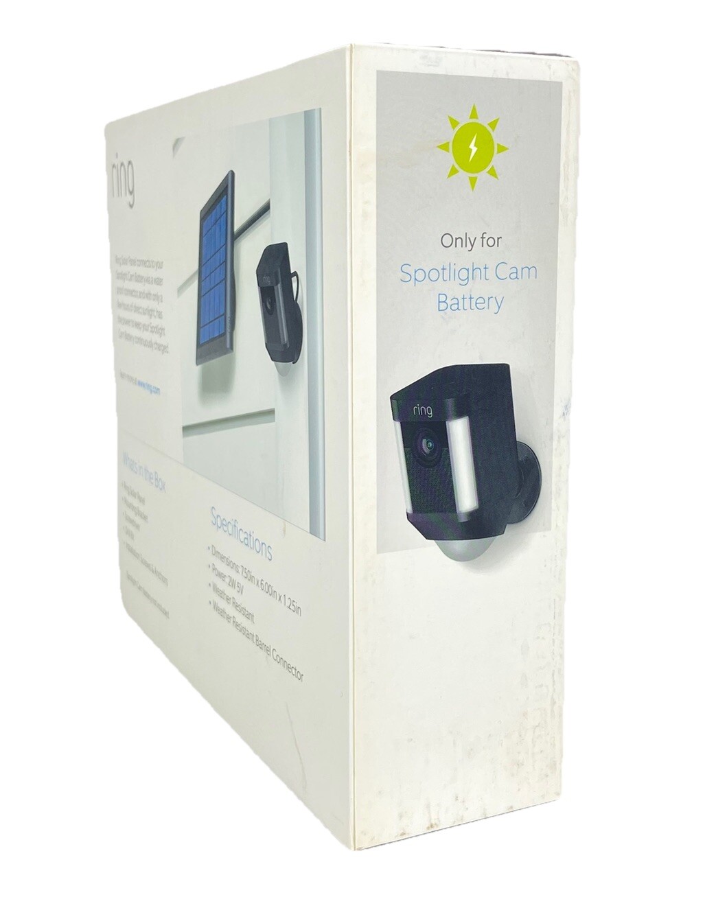 Solar Panel for Ring Spotlight Cam Battery and Stick Up Cam Battery – (BLACK)
