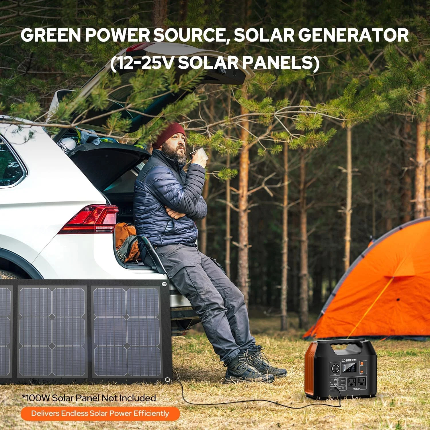 EnginStar Portable Power Station 300W 296Wh Battery Bank with 110V Pure Sine Wav