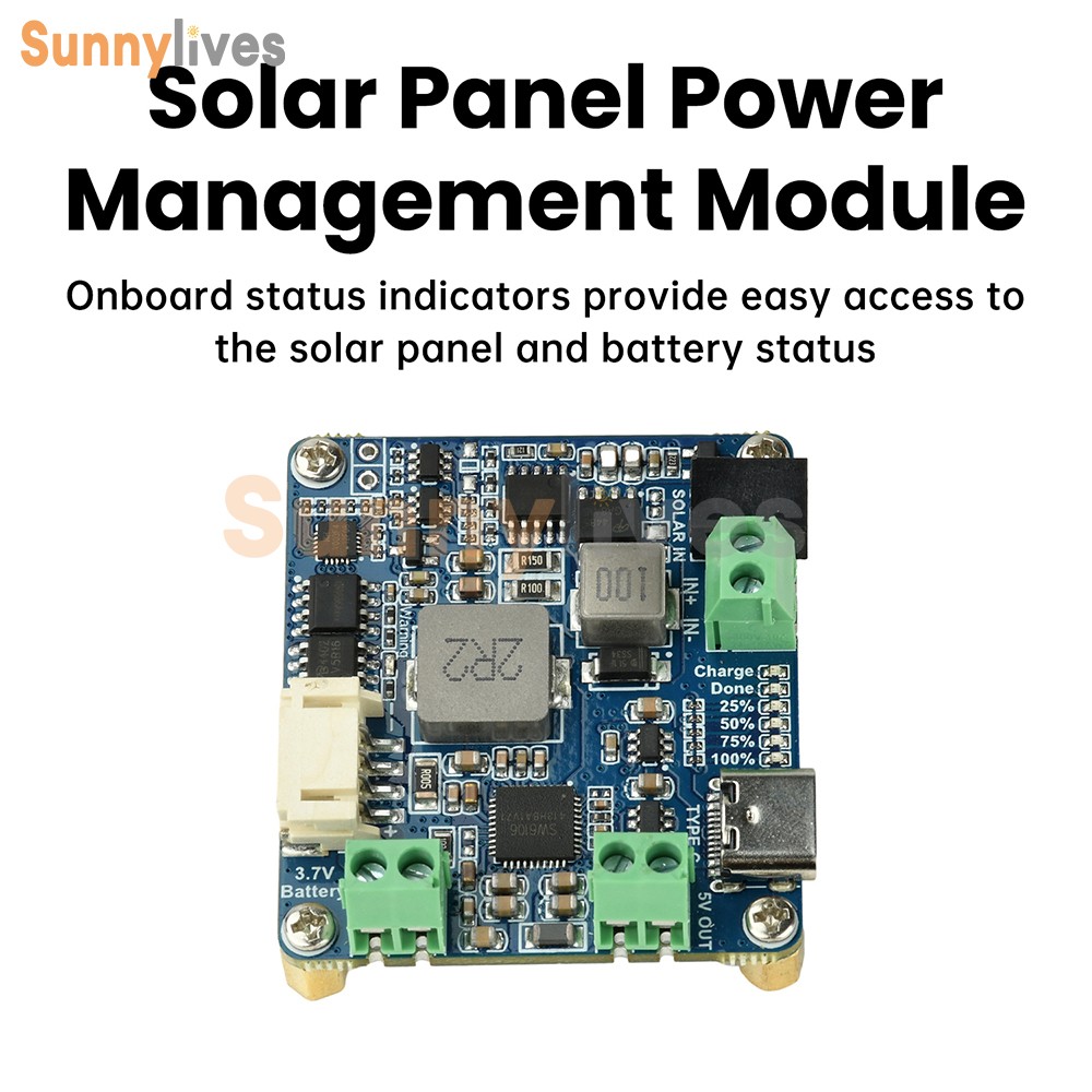 6-24V Solar Panel Power Management Module 5V 3A Supports MPPT, PD QC FCP SFCP
