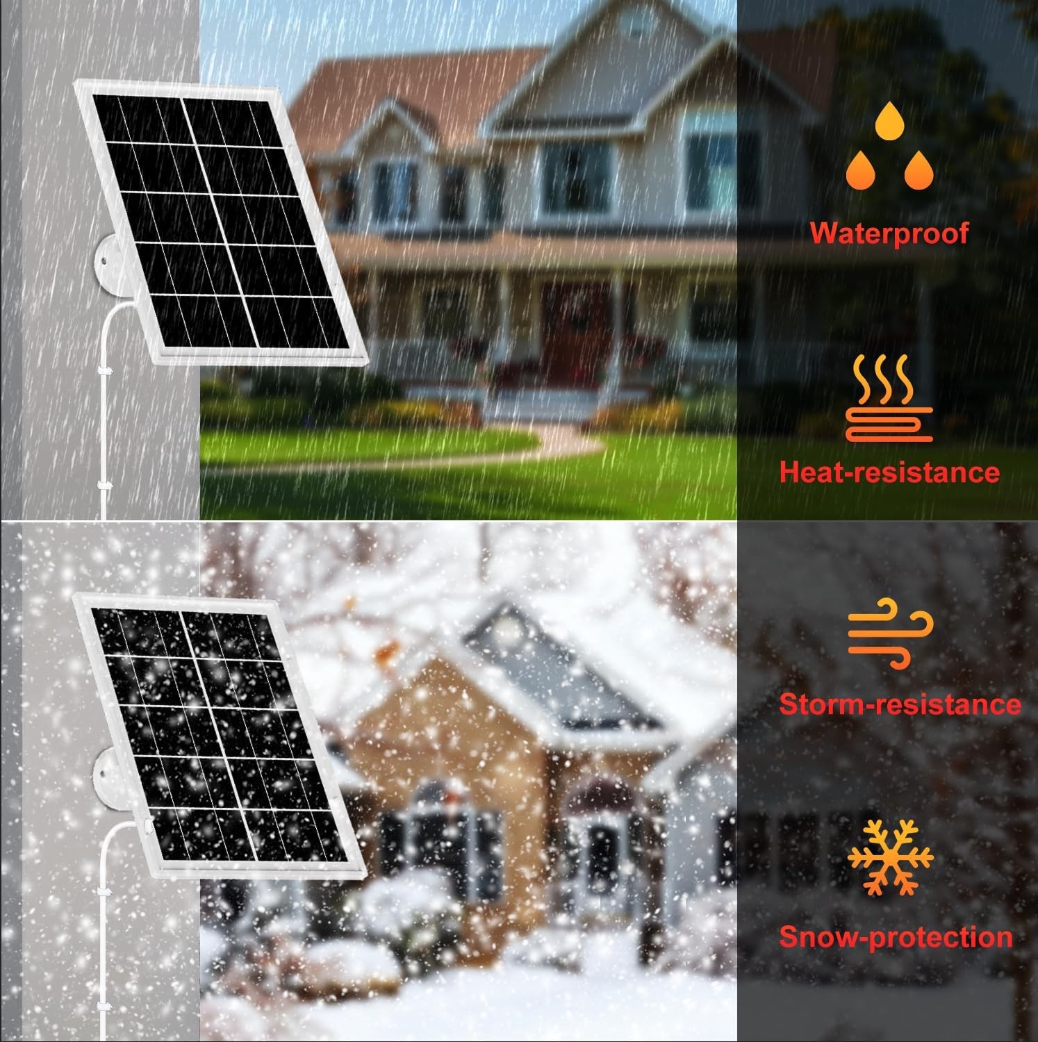 3-Pack 7W Solar Panel for Spotlight Cam Plus Pro USB-C 10ft Cable Waterproof
