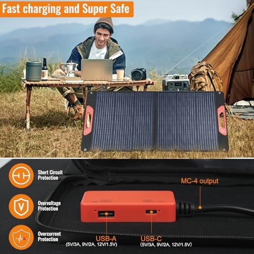 Foldable Solar Panel – Charger for Power Stations | Monocrystalline 23.5% 100W