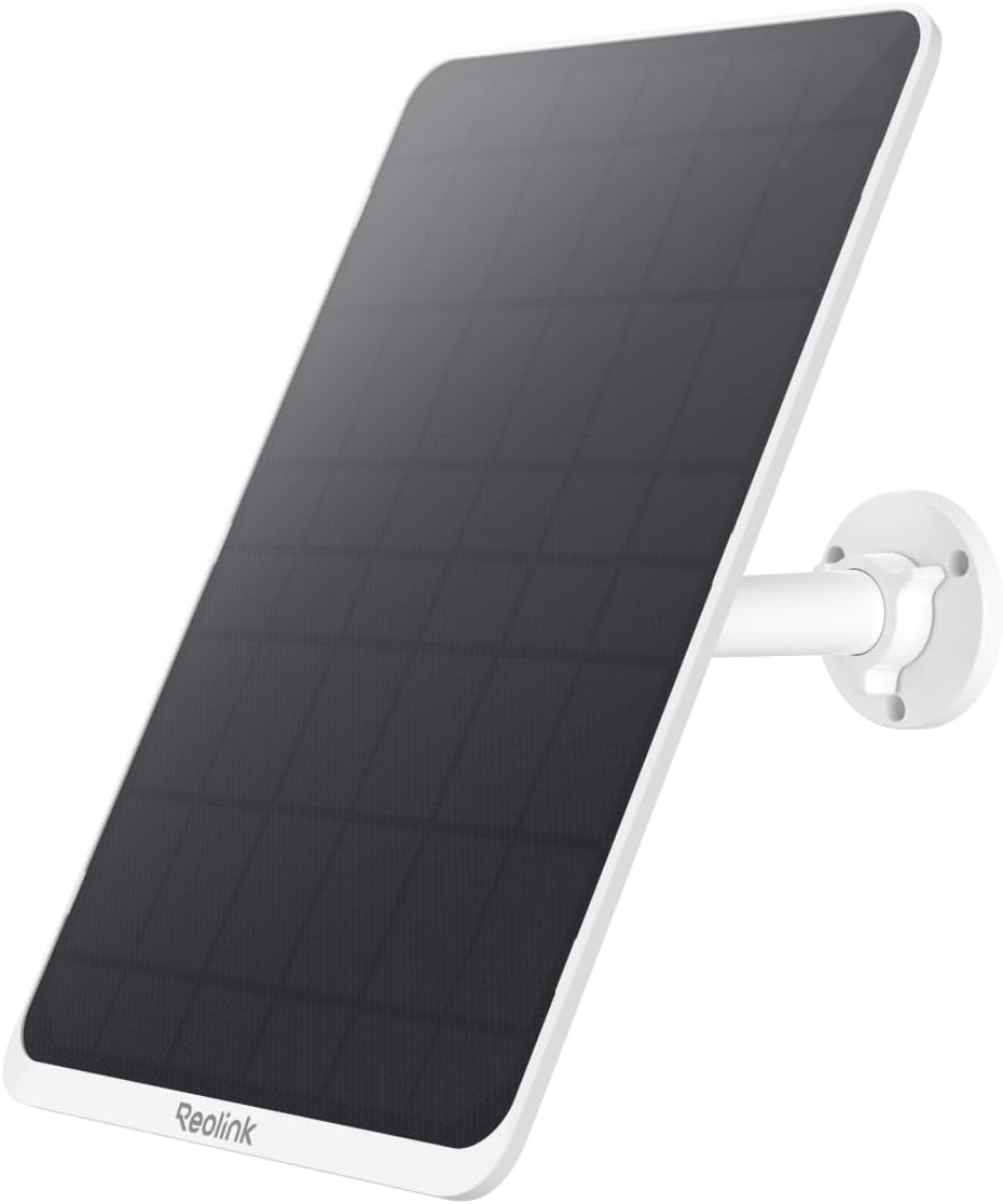 12W Waterproof Solar Panel for Wireless Outdoor Cameras – White