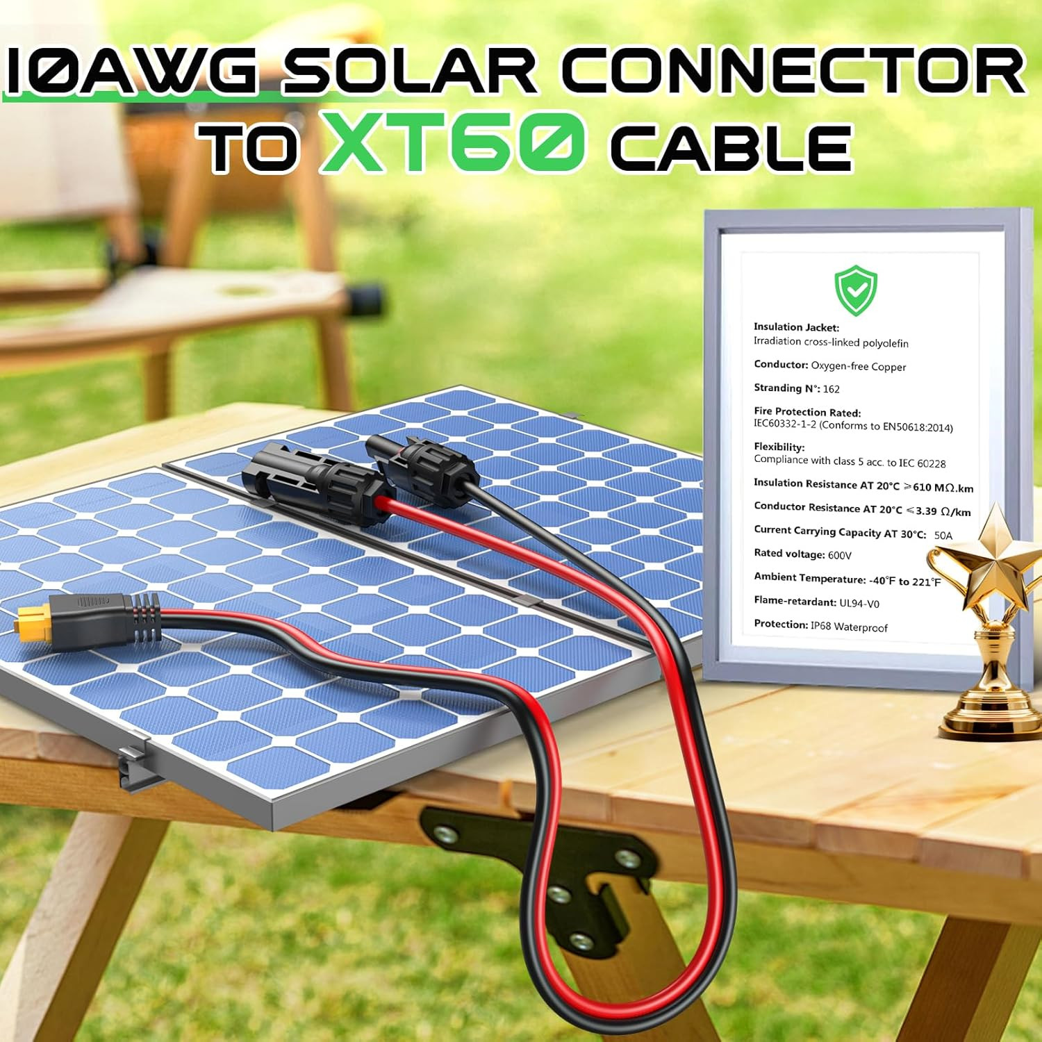 10AWG XT60 Solar Cable- Solar to XT60 Cable 3 10 15 20 25 40 50FT Extension Cabl