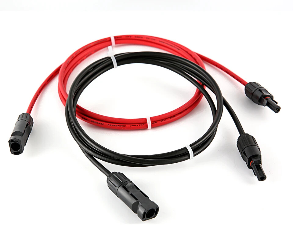 PV Cable Black+Red 2.5/4/6mm² 10-14AWG XLPE Extension Cord Male Female Plug