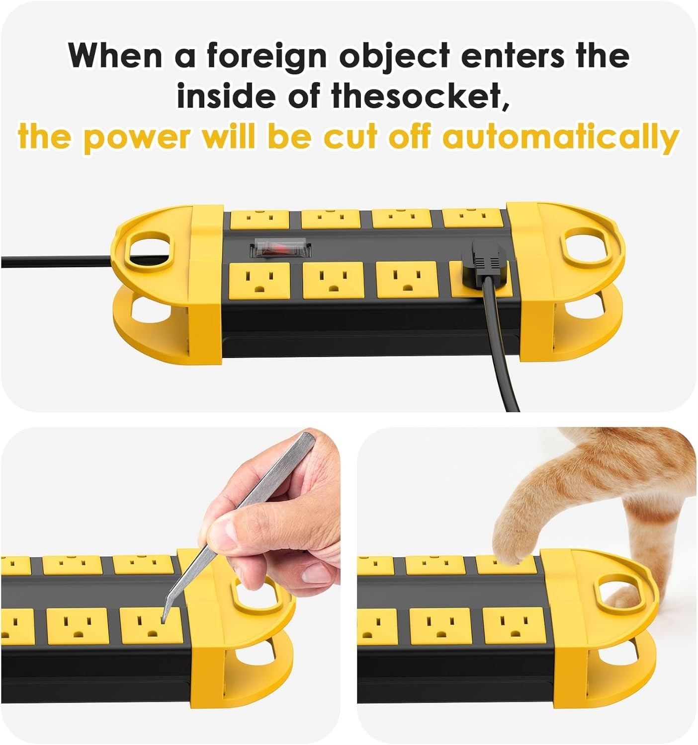 Multi-Outlet Waterproof Power Strip with 10FT Cord – Perfect for Outdoor Use