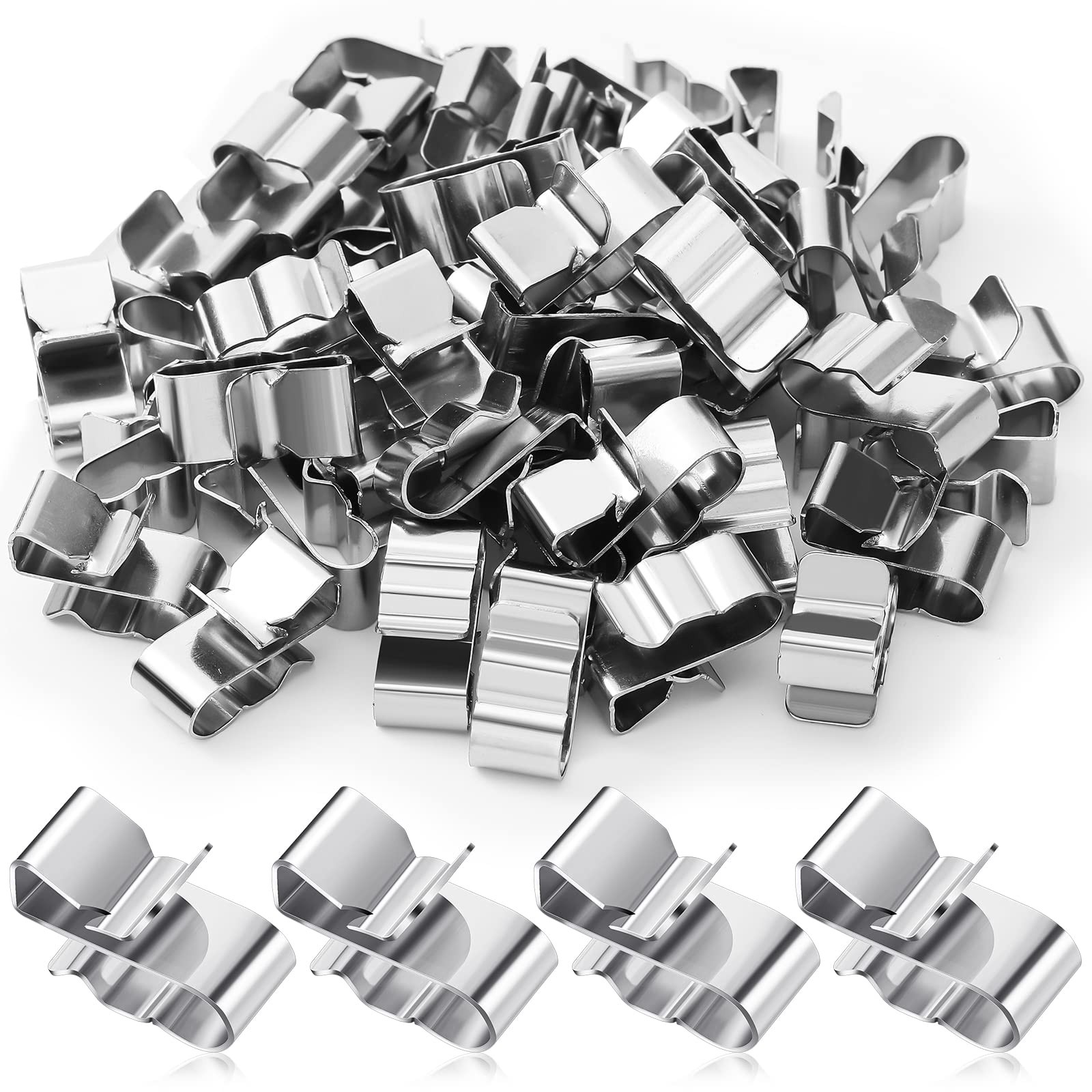 50 Pcs Trailer Frame Wire Clips Stainless Steel Metal Cable Clips 22.5 mm/ 0.89