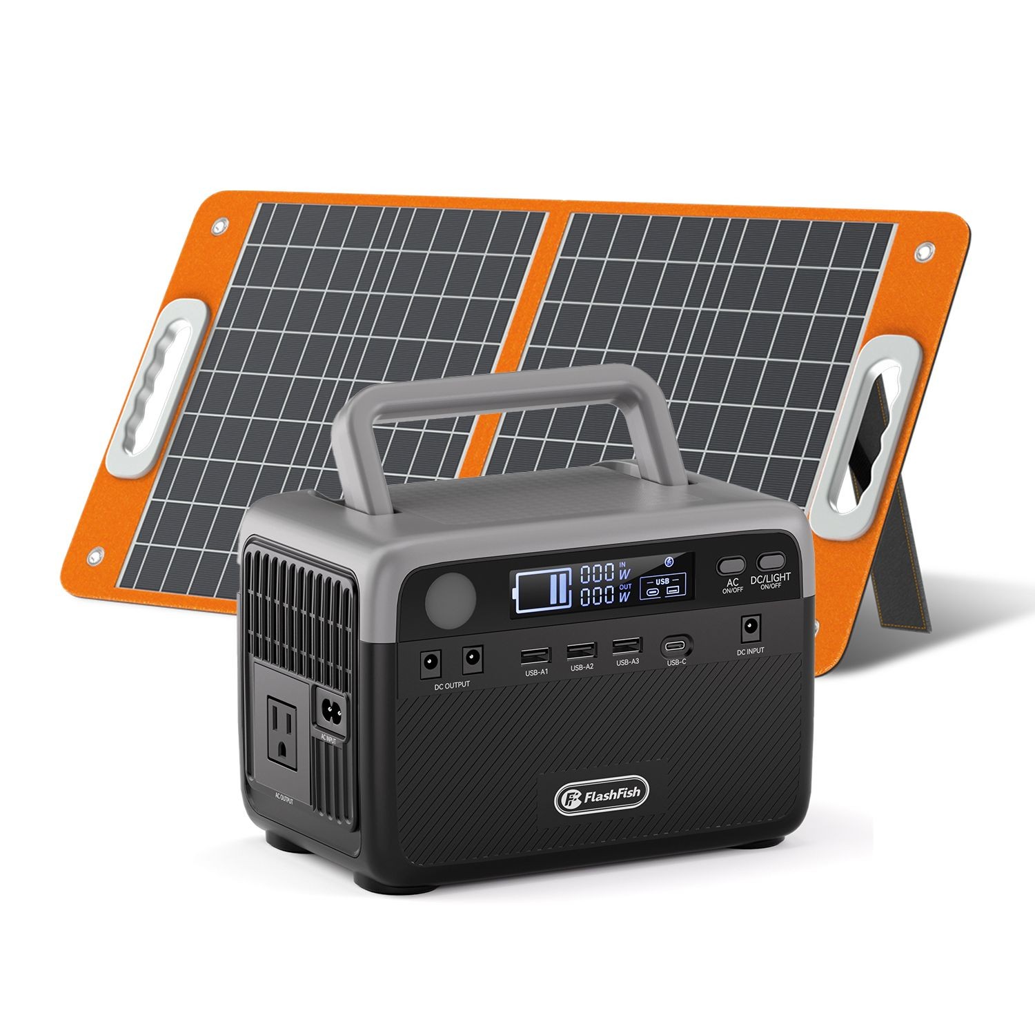Flashfish 300W Power Station + 60W Solar Panel 230.4Wh LiFePO4 (Peak 600W)