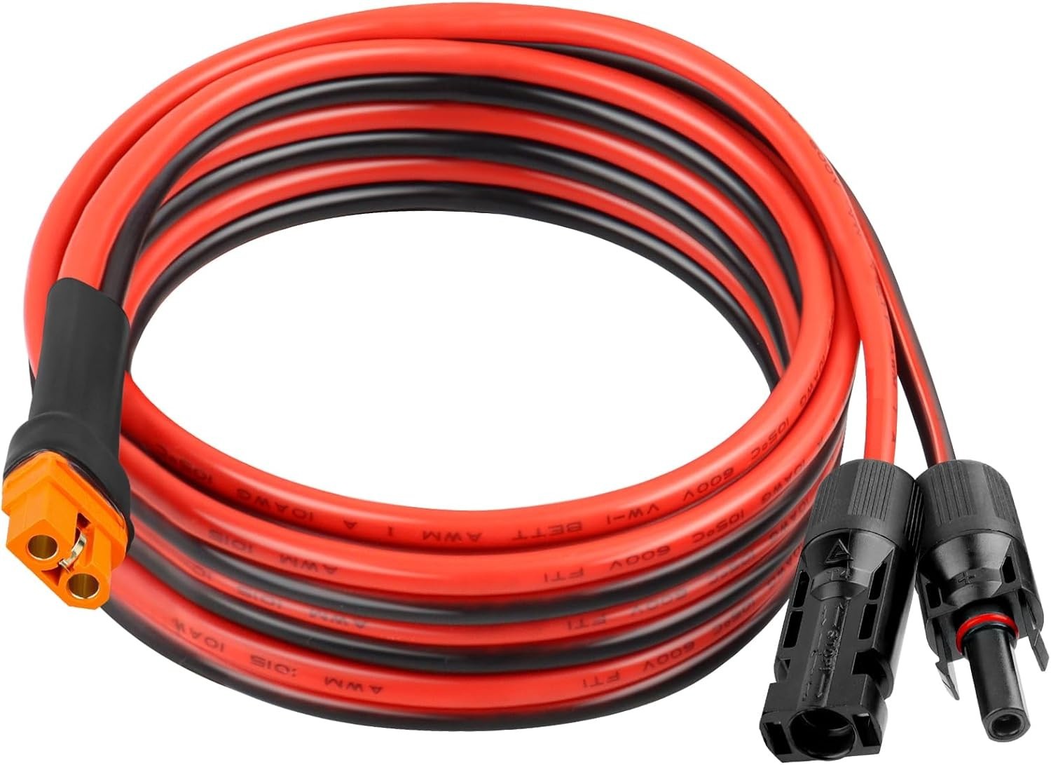 10FT XT60i Solar Panel Adapter Cable – 10AWG Tinned Copper for Power Stations