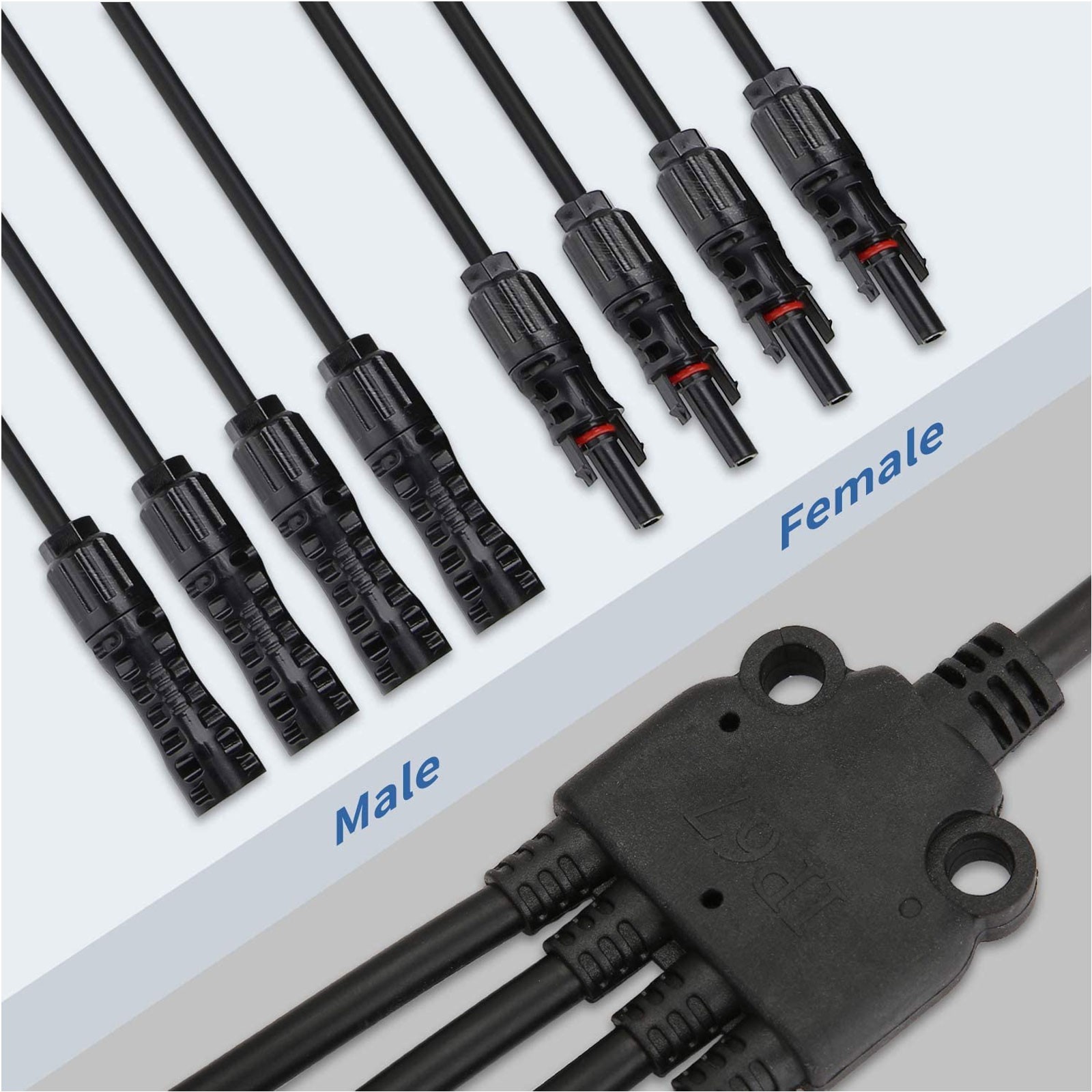 Y Branch Solar Panel Cable Wire 4 in 1 Adapter Caravan Off Grid System Connector
