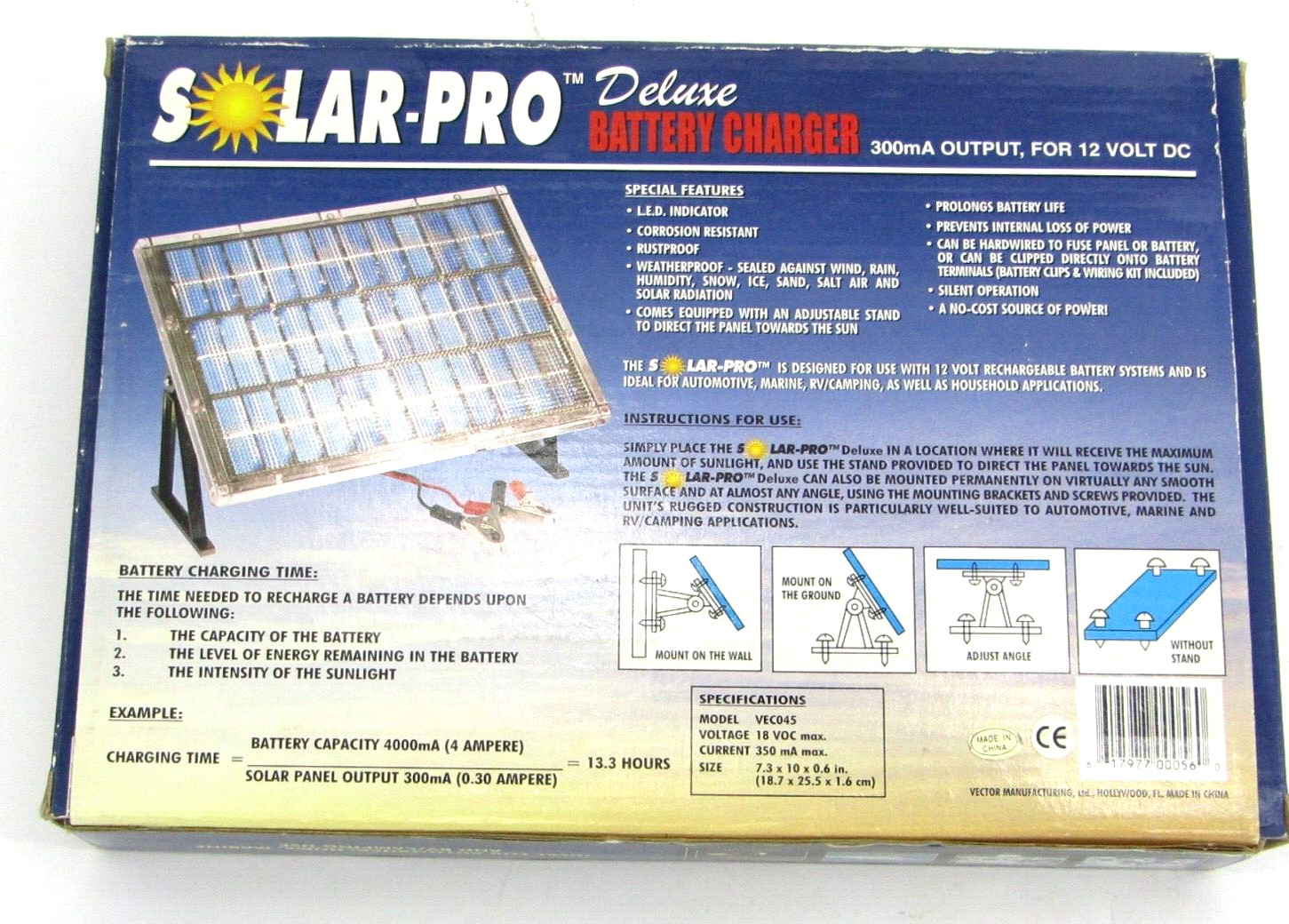 Solar Panel Kit Home Car Truck Marine RV 12V DC Battery Weatherproof w/ Clamps