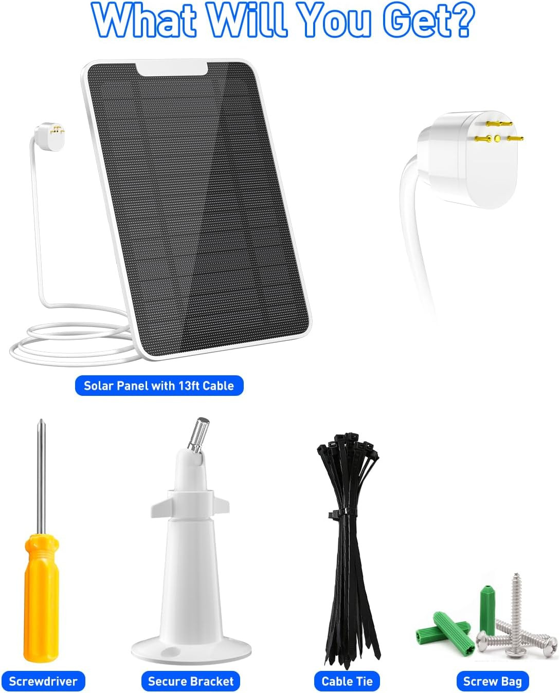 Premium Solar Panel for Google Nest Camera, 5W Camera Solar Panel Power for Goog
