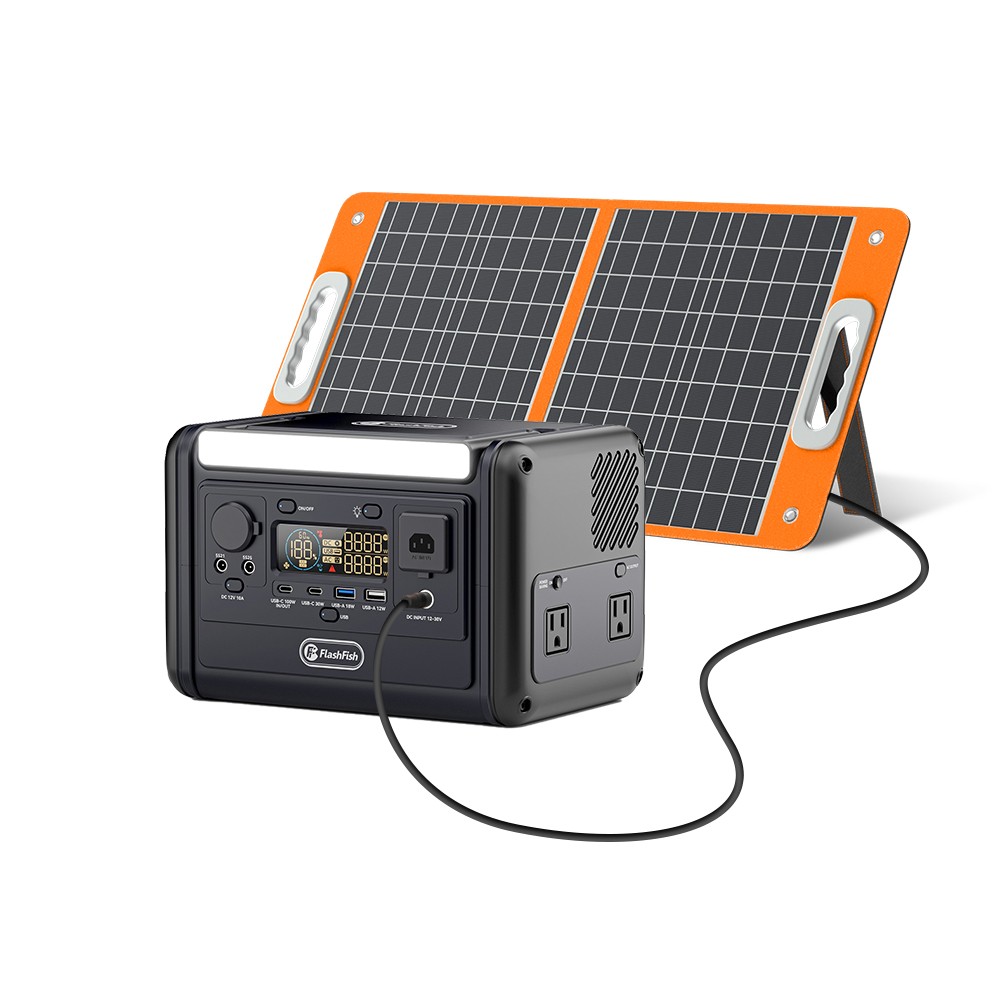 Flashfish T300PRO Portable Power Station 300W 230Wh LiFePO4 With Solar Panel 60W