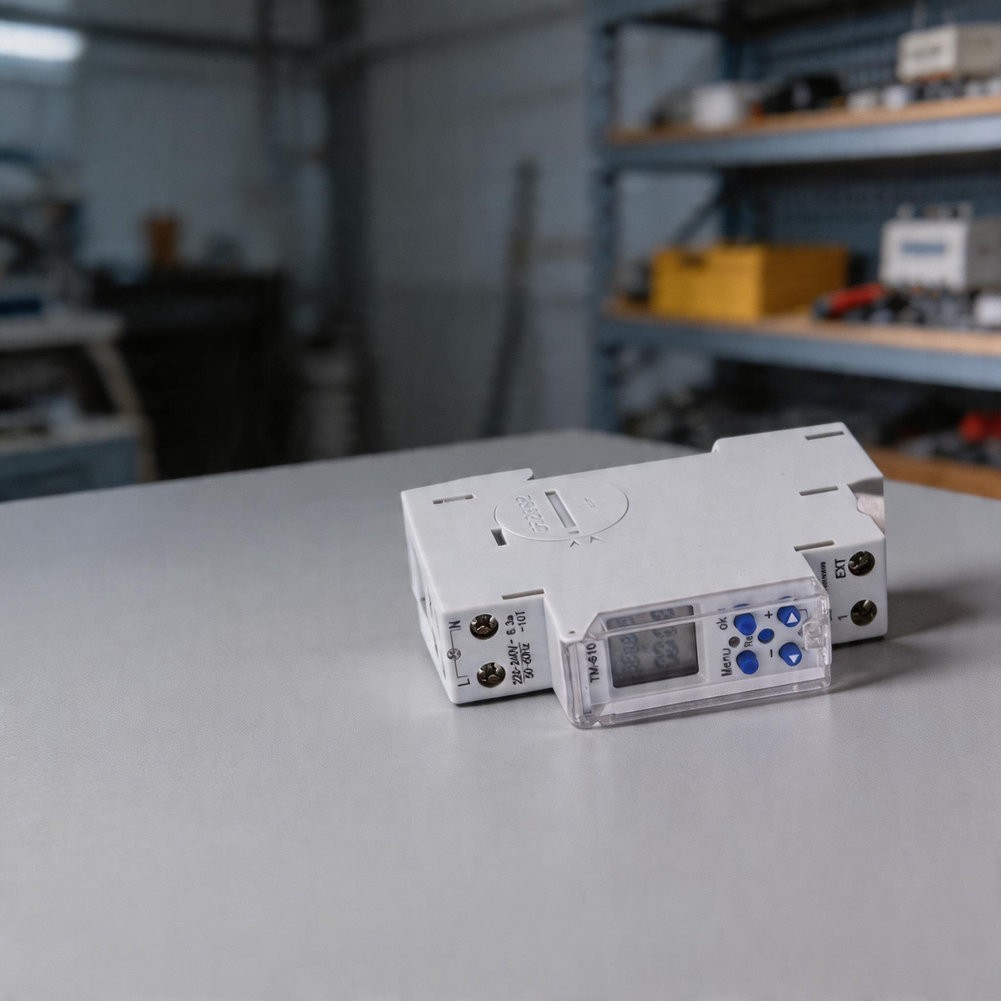 Programmable Switch DIN Rail Timer Independent Dual Circuits Clear Digital LCD