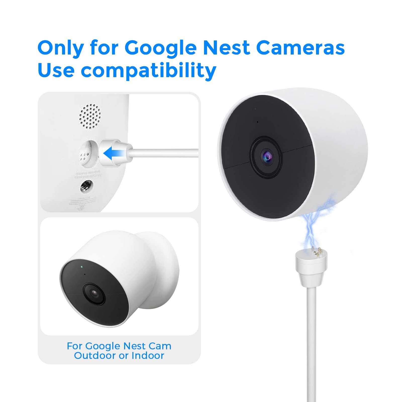 Solar Panel for Google Nest Cam (Battery) – Built-in 2000mAh Battery for Cont…