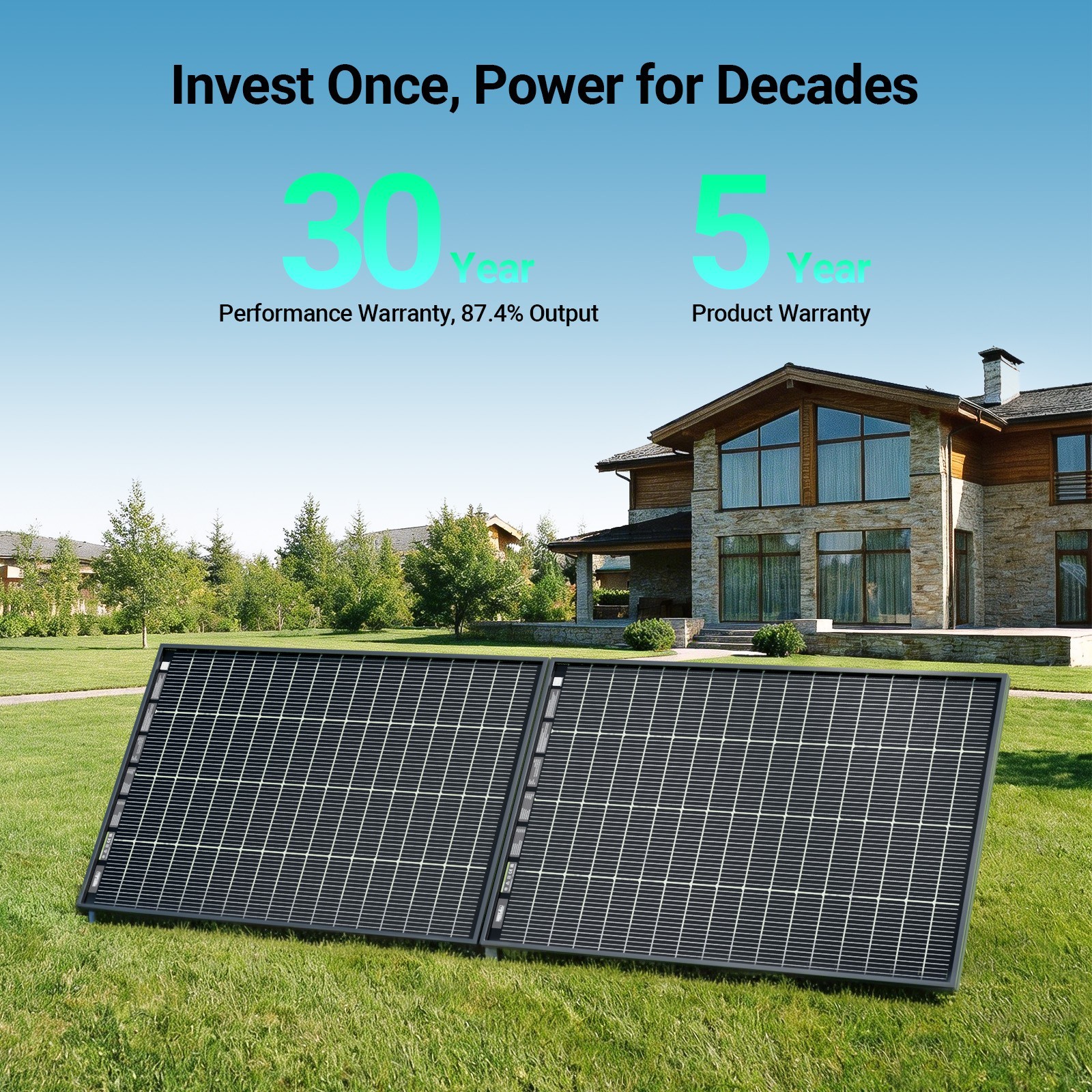 HQST 200W 400W 12V 16BB Monocrystalline Solar Panel
