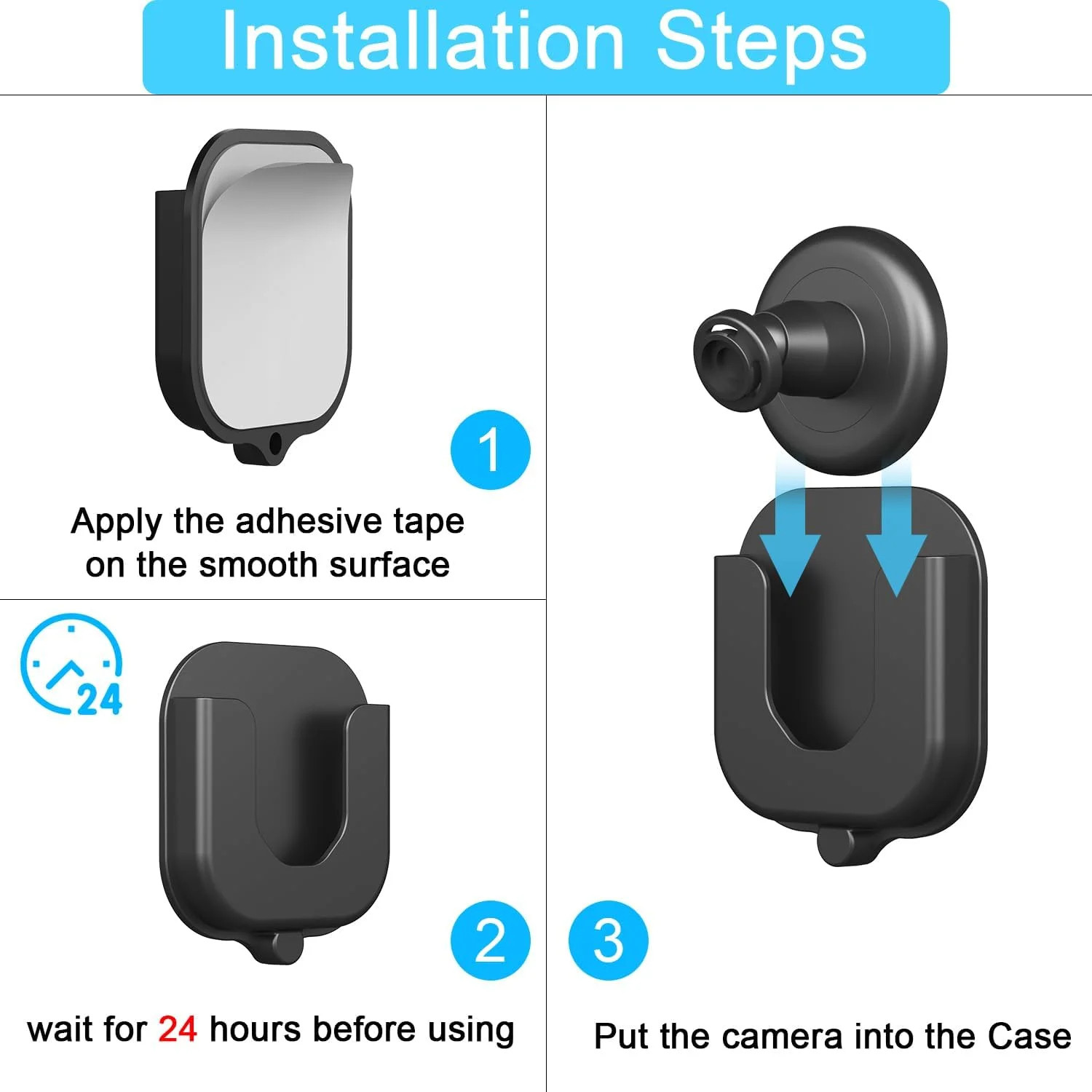3 Pack Adhesive Wall Mount Bracket for Indoor Outdoor Security Cameras No Drill