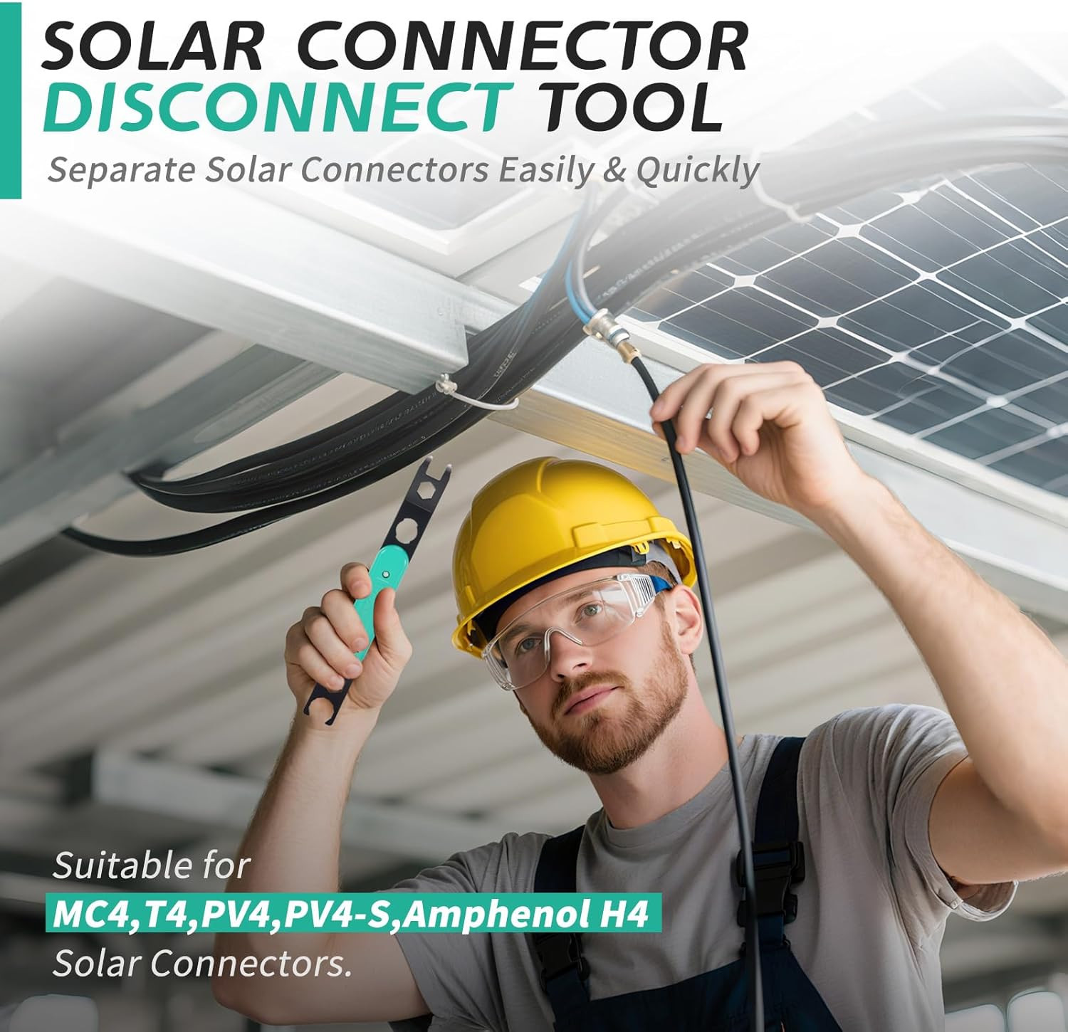 Metal Solar Mc4 Disconnect Tool Made by Heavy-Duty Steel, Spring-Loaded Slot Des