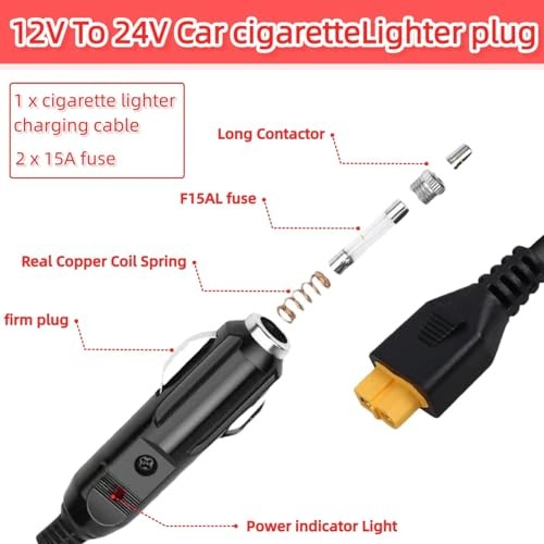 12V/24V XT60 Car Charger Suitable for Ecoflow Delta/River Car Charging Cable Car