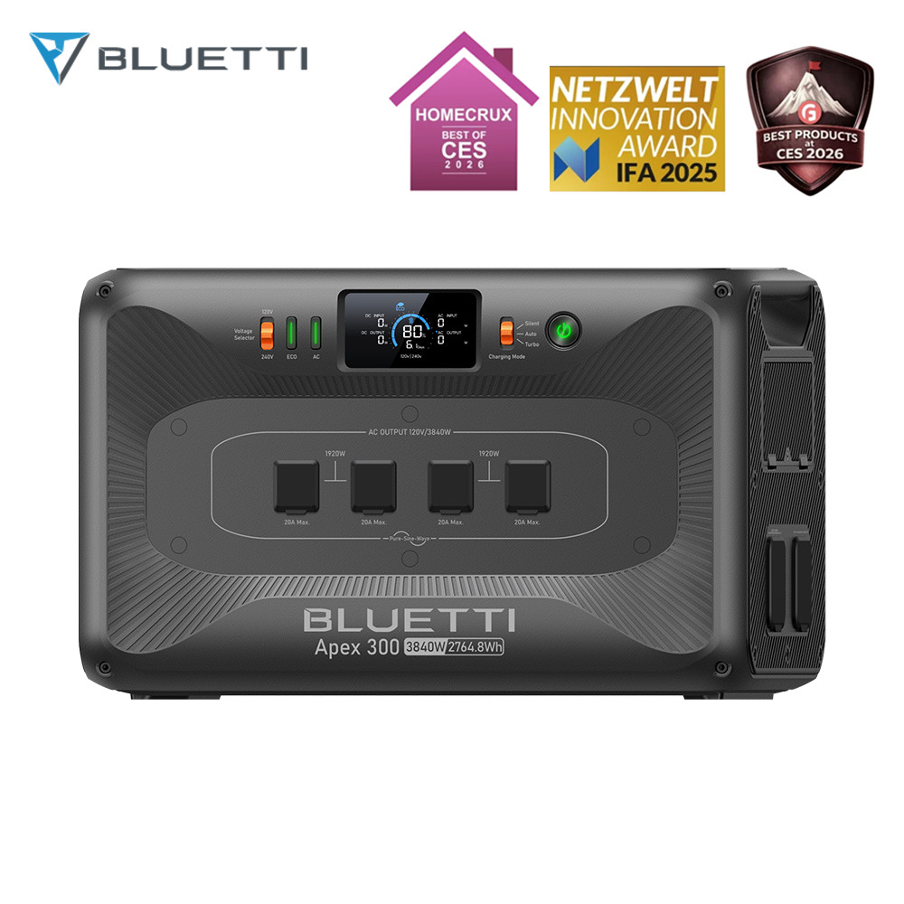 BLUETTI Apex 300 2764Wh 3840W Portable Power Station Expandable for Backup