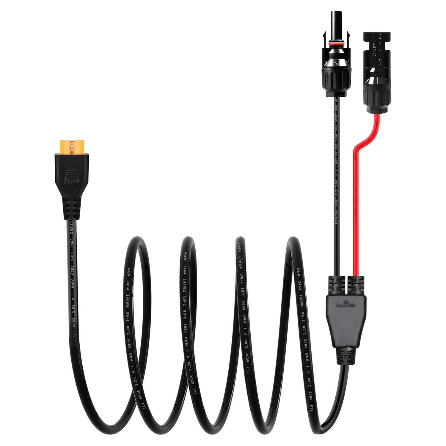XT60i Charge Cable 14AWG 8FT for Solar Panels Portable Power Stations