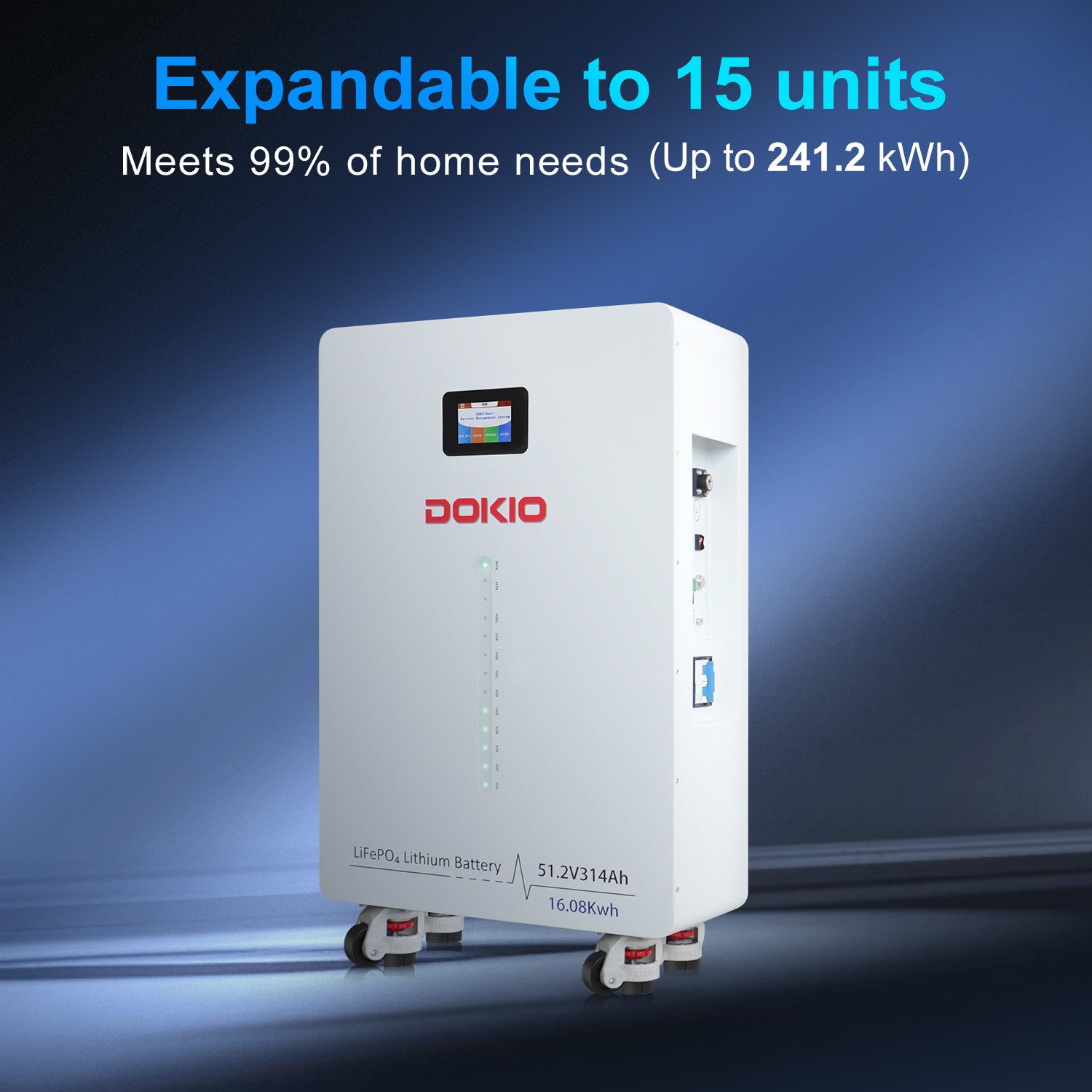 DOKIO 10KW Output 16.07KWH Off Grid Solar Energy Storage Complete Kit for Home