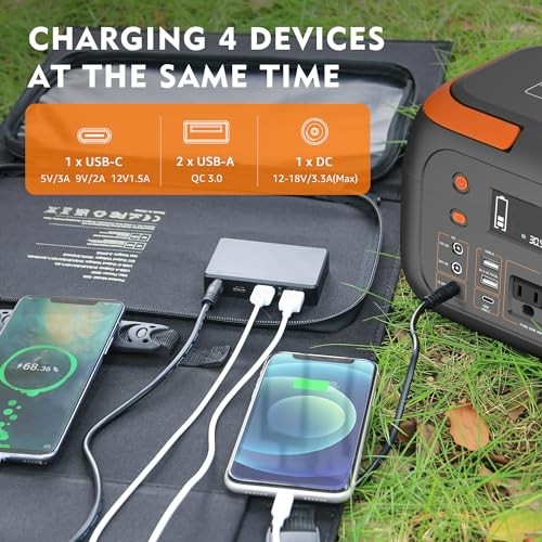 Solar Panel for Portable Power Station, Foldable Solar Panel with 12-18V DC 60W