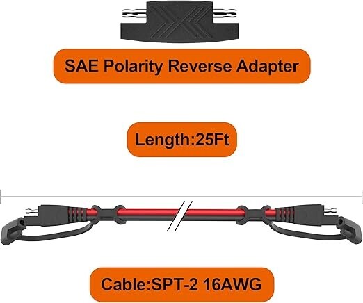OYMSAE 50 Feet SAE Connector,Solar Panel Extension Cable,Sae to SAE Quick Discon