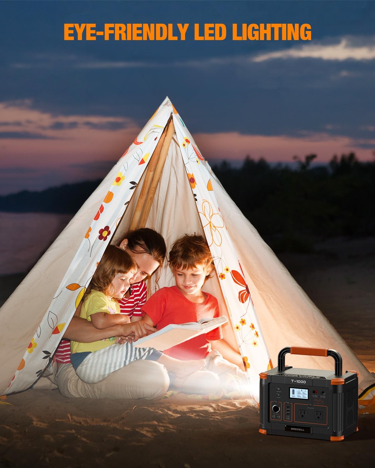 GRECELL 999Wh Solar Generator 1000W, Portable Power Station with 60W USBC PD …