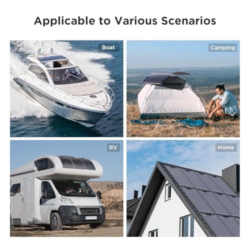 50W Flexible Solar Panel,50 Watt 12V Portable Solar Panel Kit, 23% 50W Black