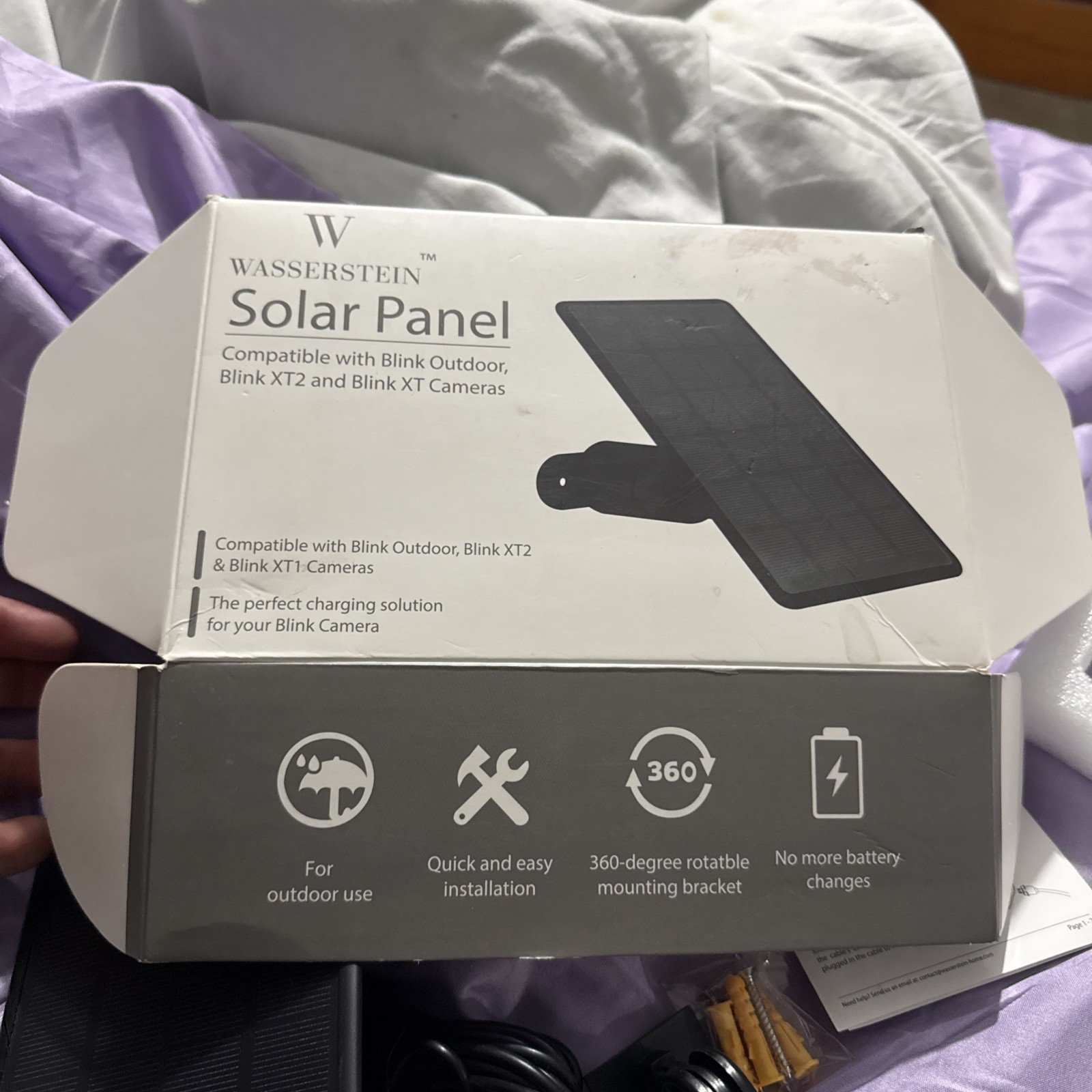 Solar Power Panel for Blink Outdoor, XT and XT2 Camera Charger – 1 Pack black