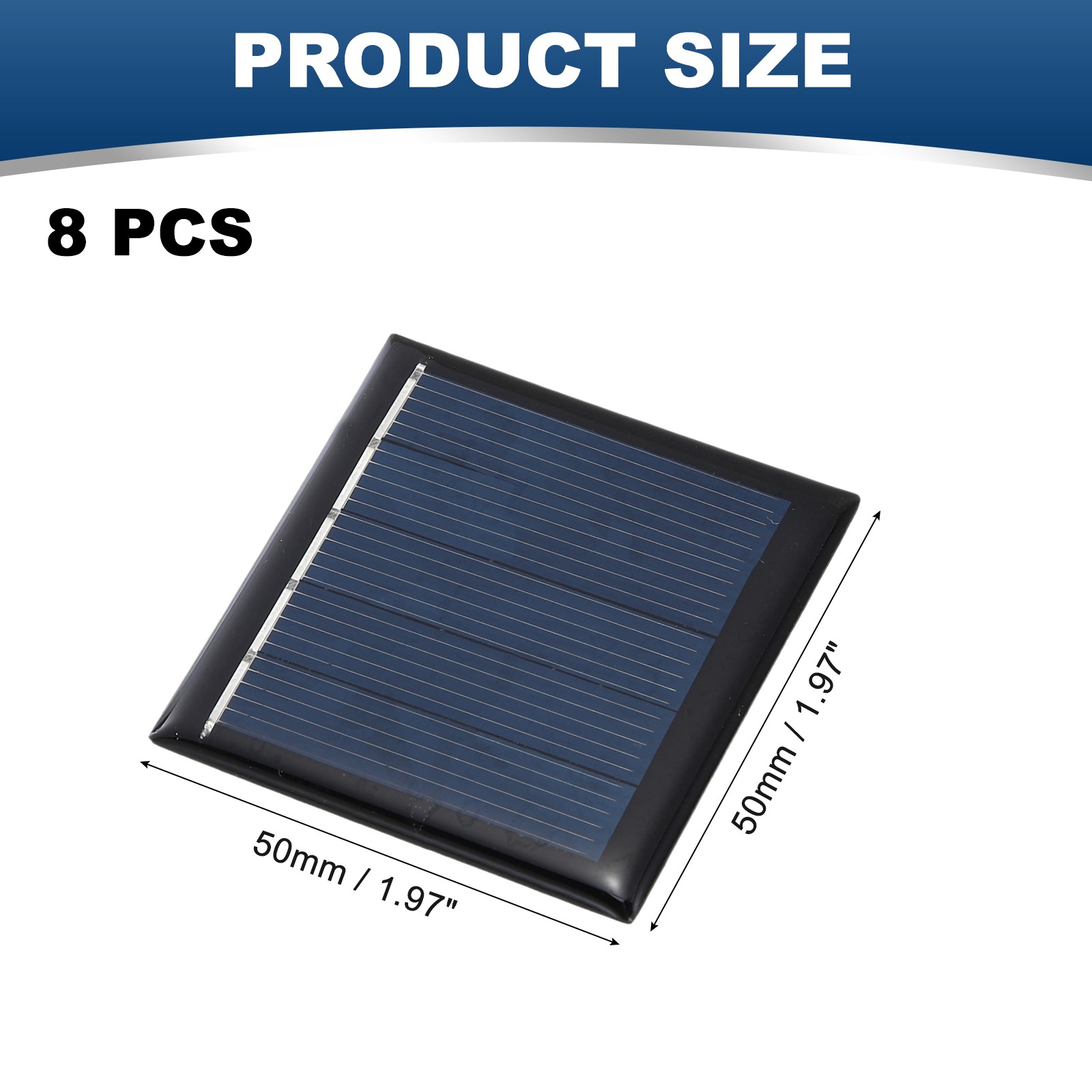 8Pcs 2.5V 0.25W 100mA Mini Solar Panels, Solar Photovoltaic Power Cells