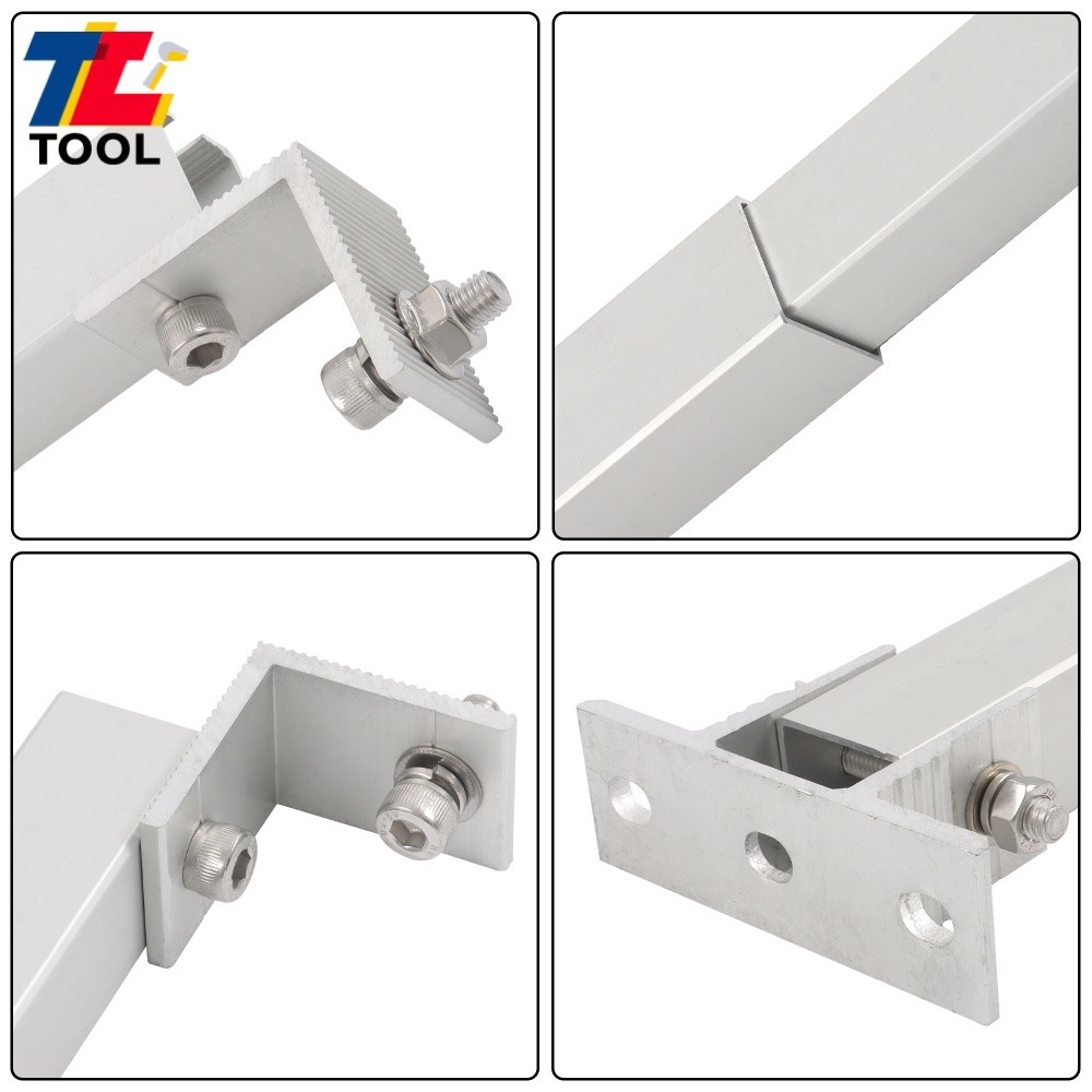2 Set Solar Panel Tilt Mount Brackets Durable Aluminum Stand for RV Boat Camper
