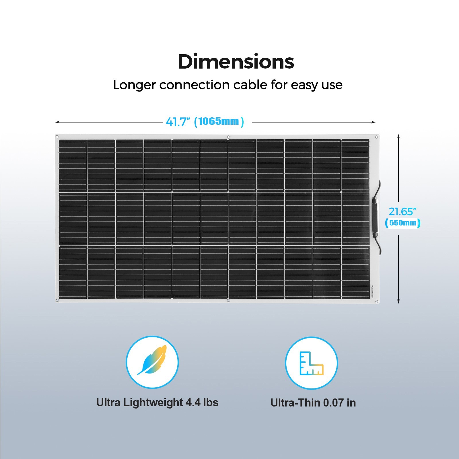 120W Solar Panel Flexible Monocrystalline PV Charging For RV Boats Camping White