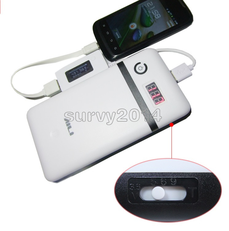 3.3A 5V 12V 21V Mobile Power Bank Battery Charger For Laptop Iphone White