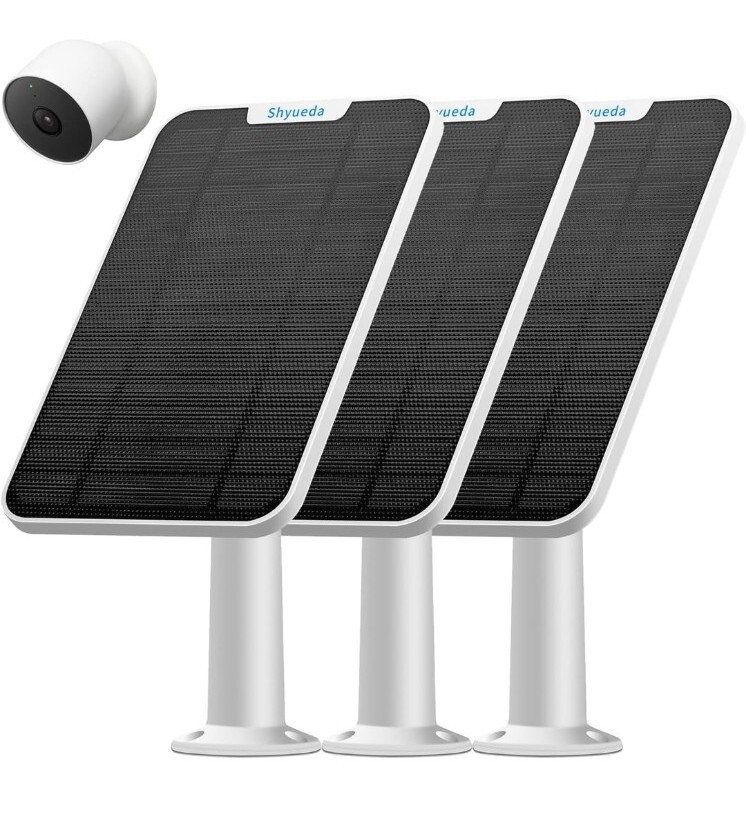 4W Solar Panel Charging Compatible with Google Nest Camera Outdoor & Indoor…