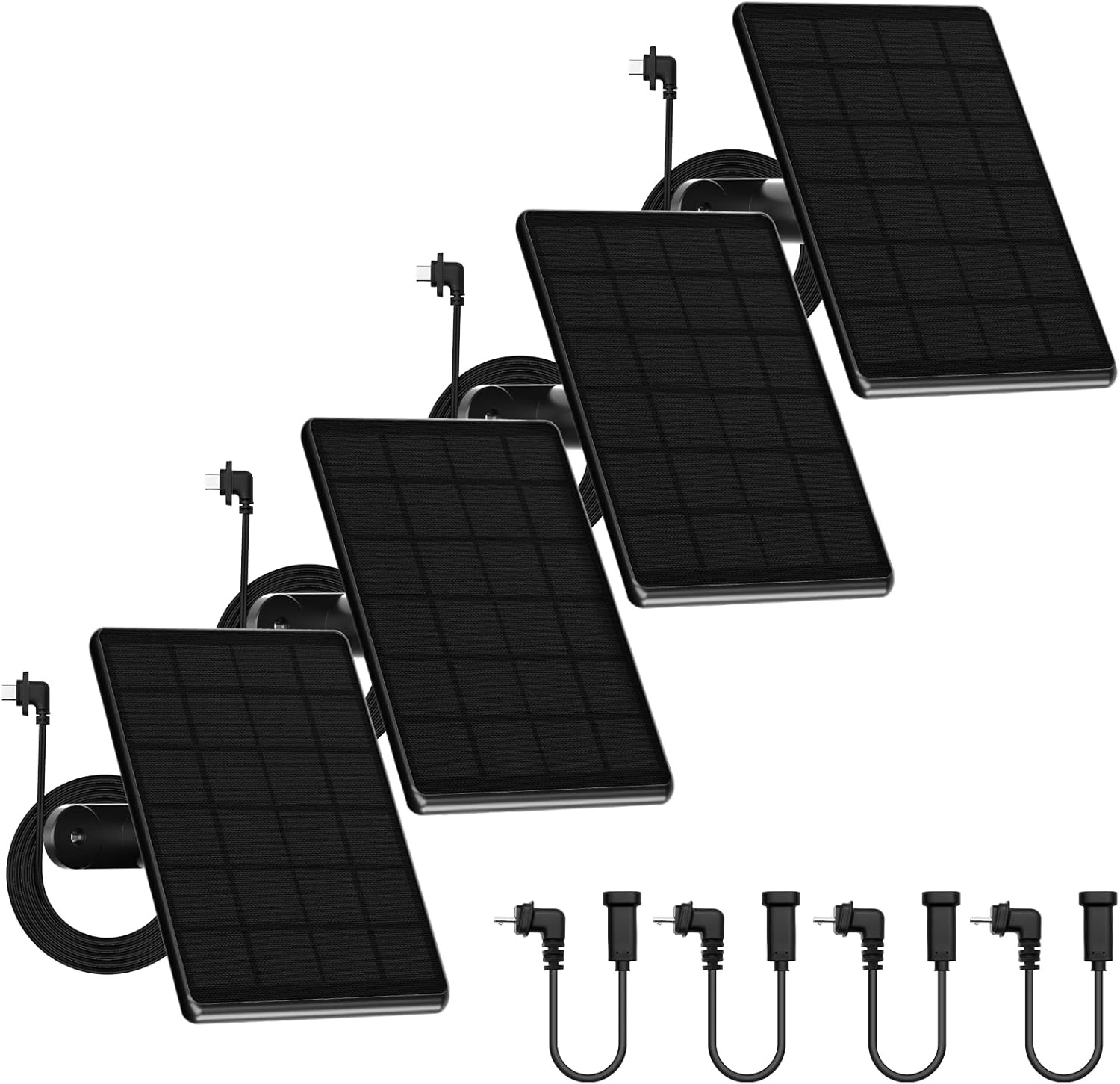4 Pack 6W Solar Panel for Blink Camera, High-Efficiency Monocrystalline Silicon