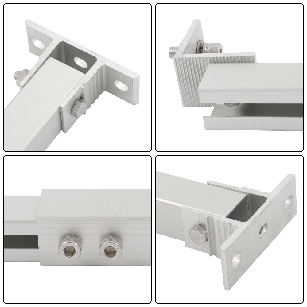 2Pcs Adjustable Solar Mount System Anti-Rust Bracket For Flat Roof Marine Boat