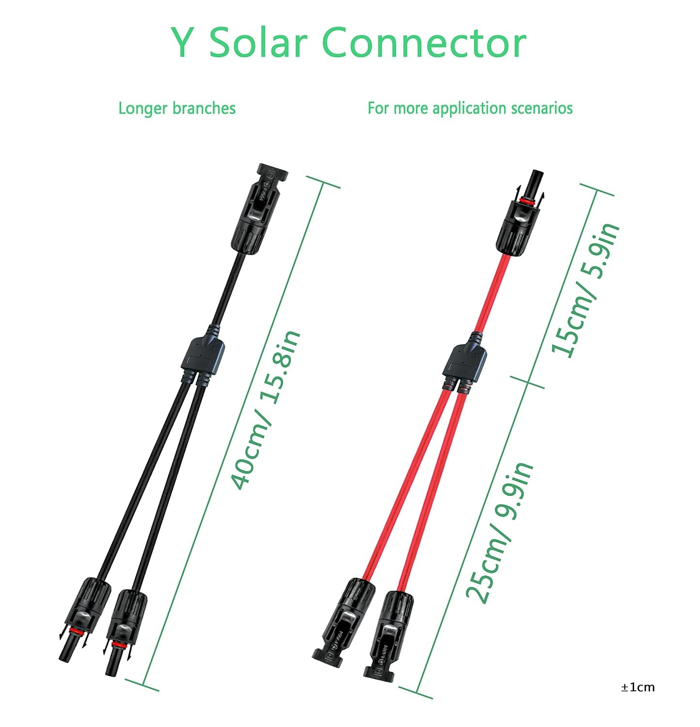 Solar Y Branch Parallel Cable Male Female 1 to 2 Connector Adapter Plug