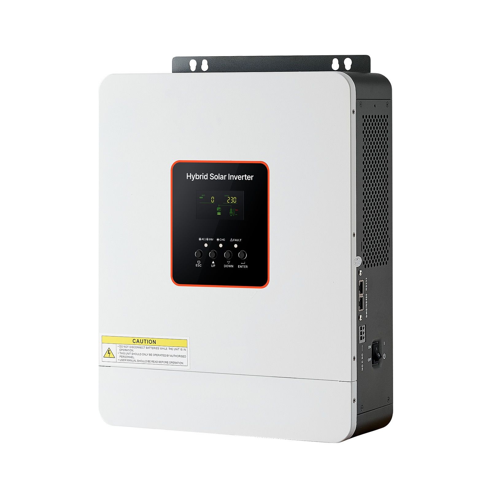 3000W Hybrid Solar Inverter, 24V to 230V AC, Pure Sine Wave with 80A MPPT