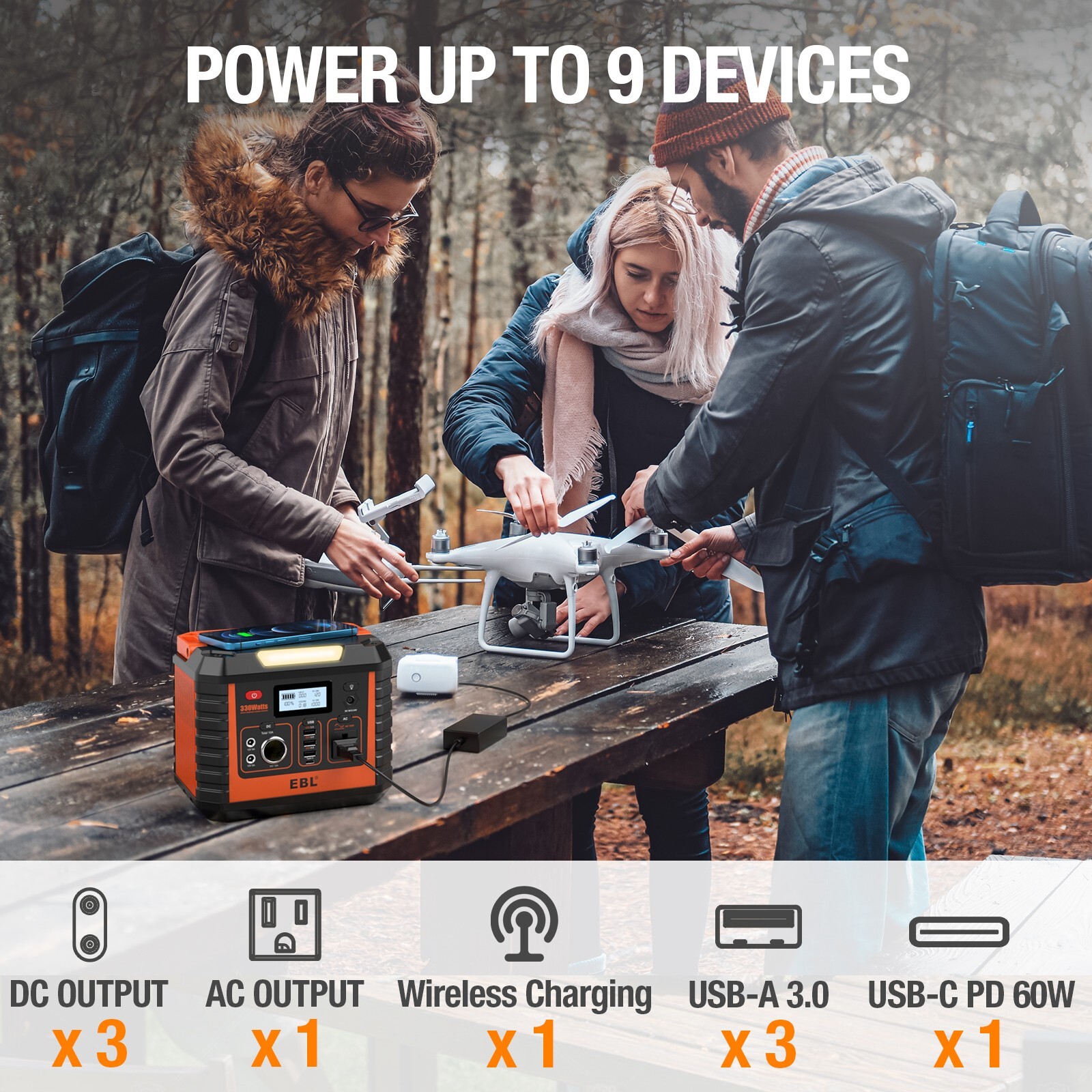 EBL Portable Power Station Emergency Solar Generator Power Supply Energy Storage