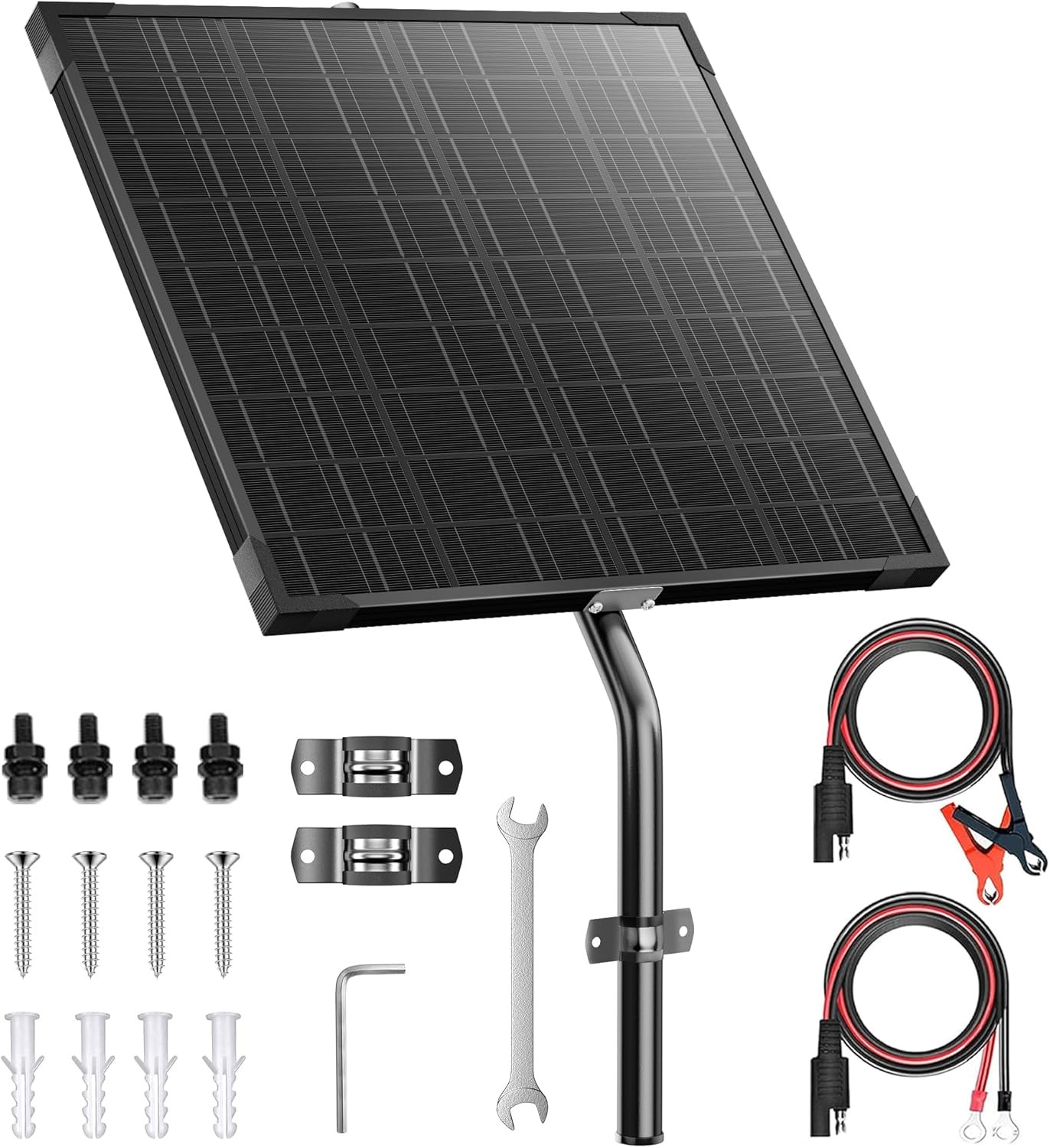 12V Gate Opener Solar Panel：20W Solar Panels Kit for Electric Fence with Smart M