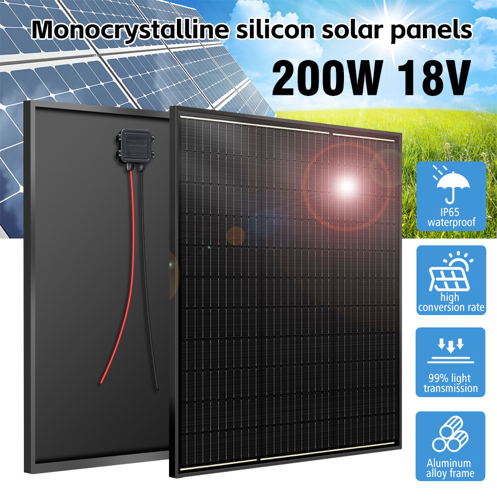 120W 200W Watt 18V Solar Panel Mono Cell Camping Home Off Grid Roof Car RV Boat