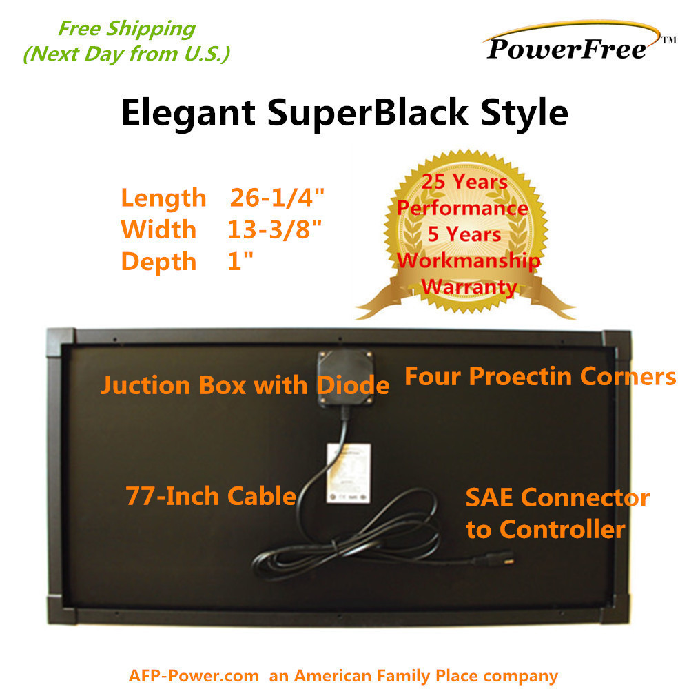 Easy Plug-n-Power Kit 30W 30 Watt Solar Mono Panel Charger 12v Off Grid Battery