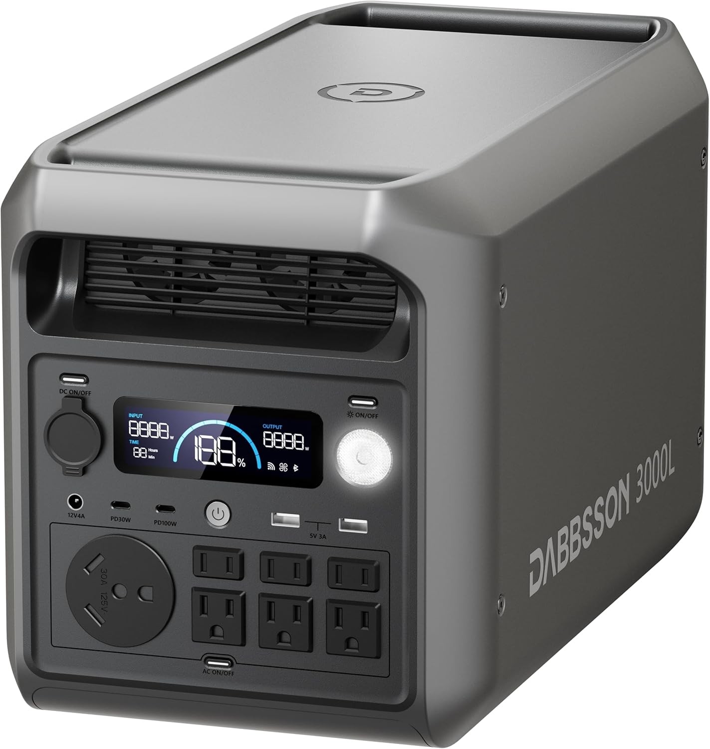 3000W 3072Wh Portable Power Station Camping Solar Generator w/ 210W Solar Panel